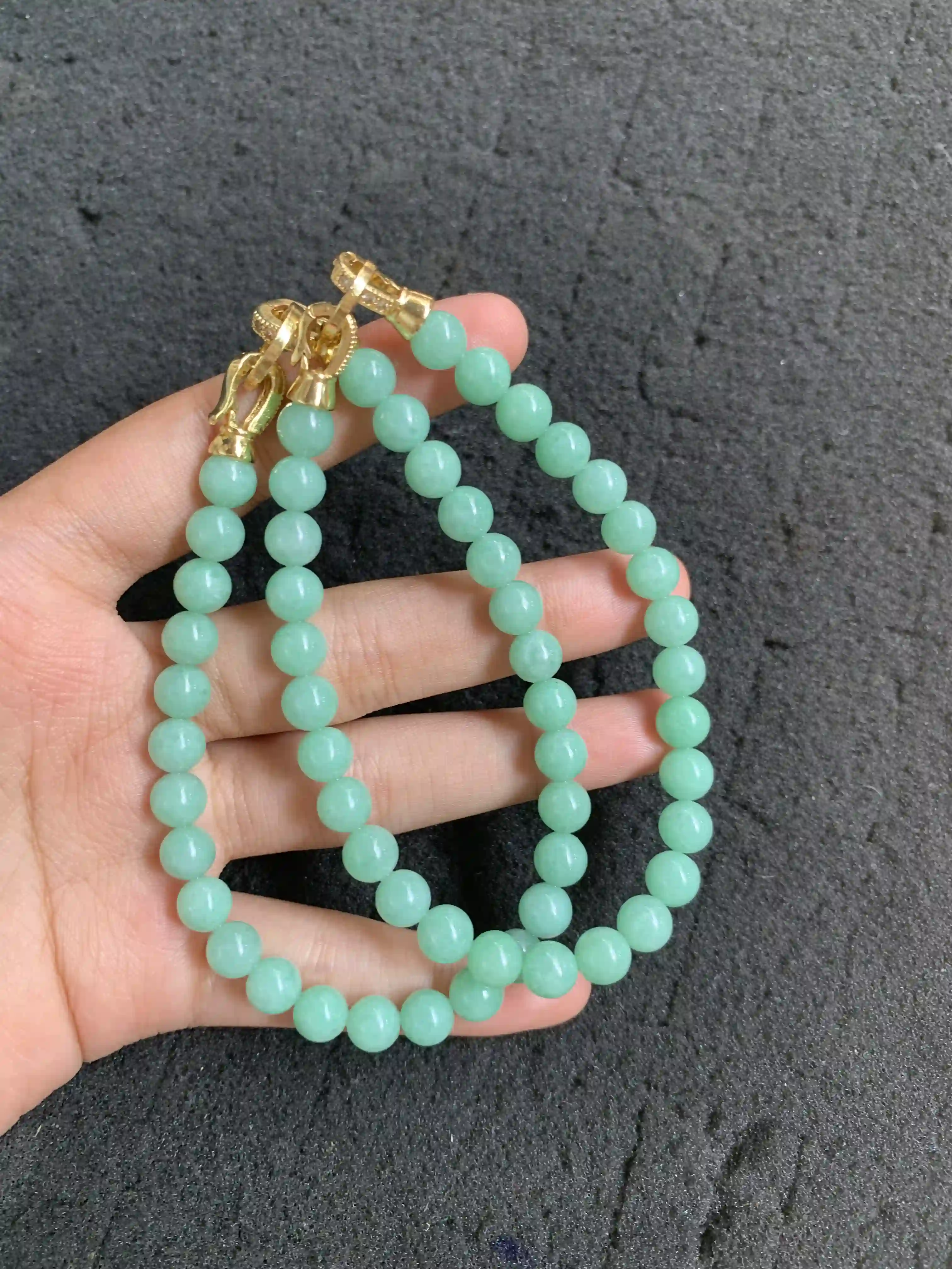   Apple Green Jade Bead Necklace, view 2 | Myanmar Jadeite reference #2130010