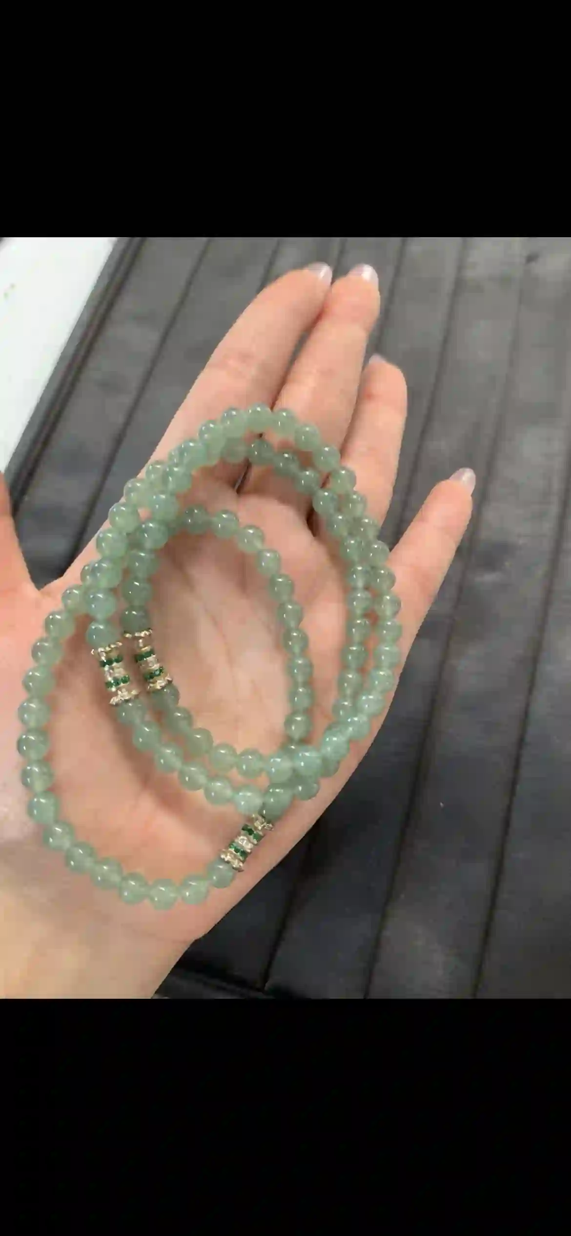 Uniform Icy Celadon Jadeite Multi-Wrap Bracelet | Myanmar Jadeite reference #11130001