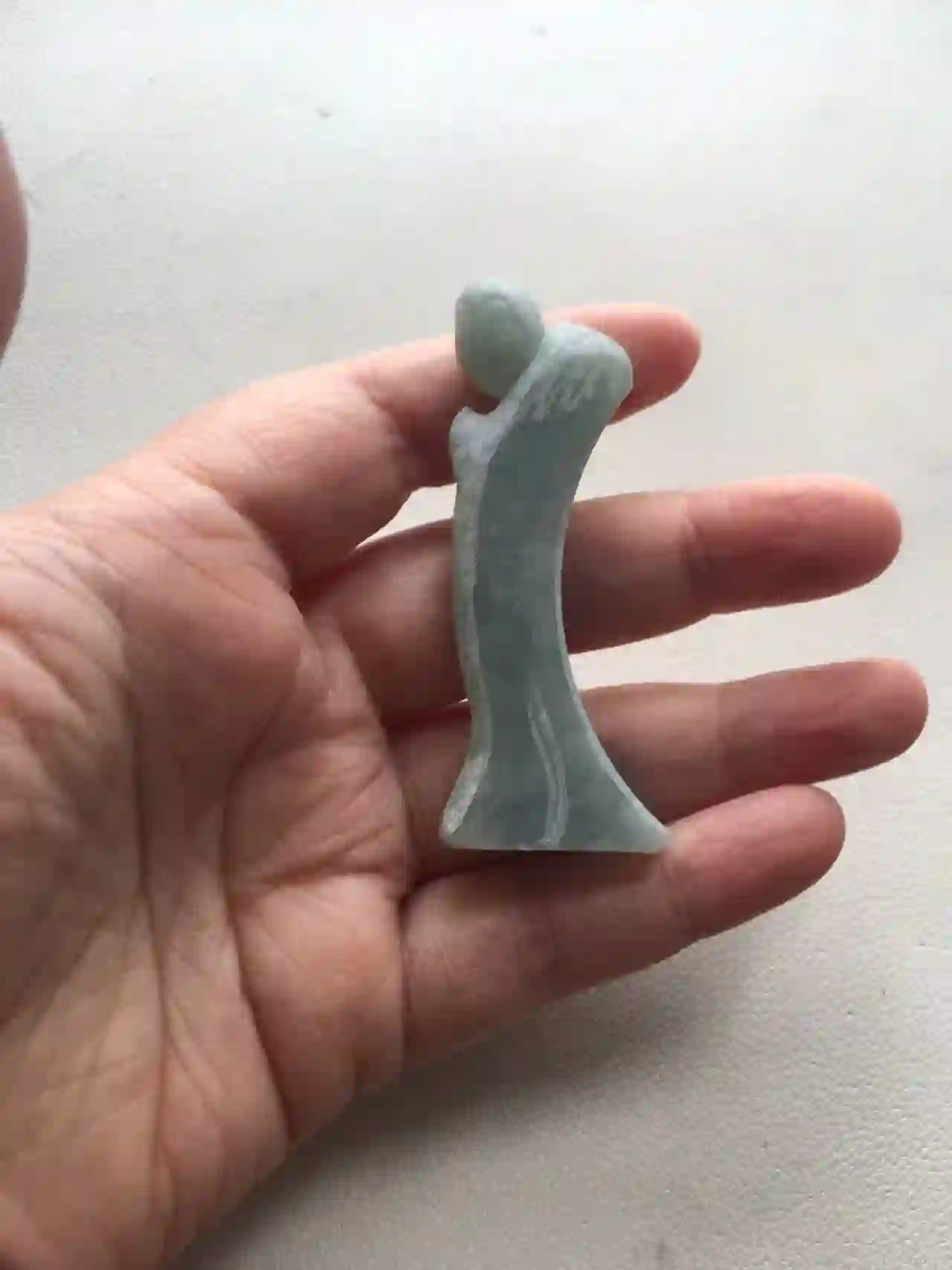  Green Jade Pendant with Abstract Figure Carving | Myanmar Jadeite reference #2070007