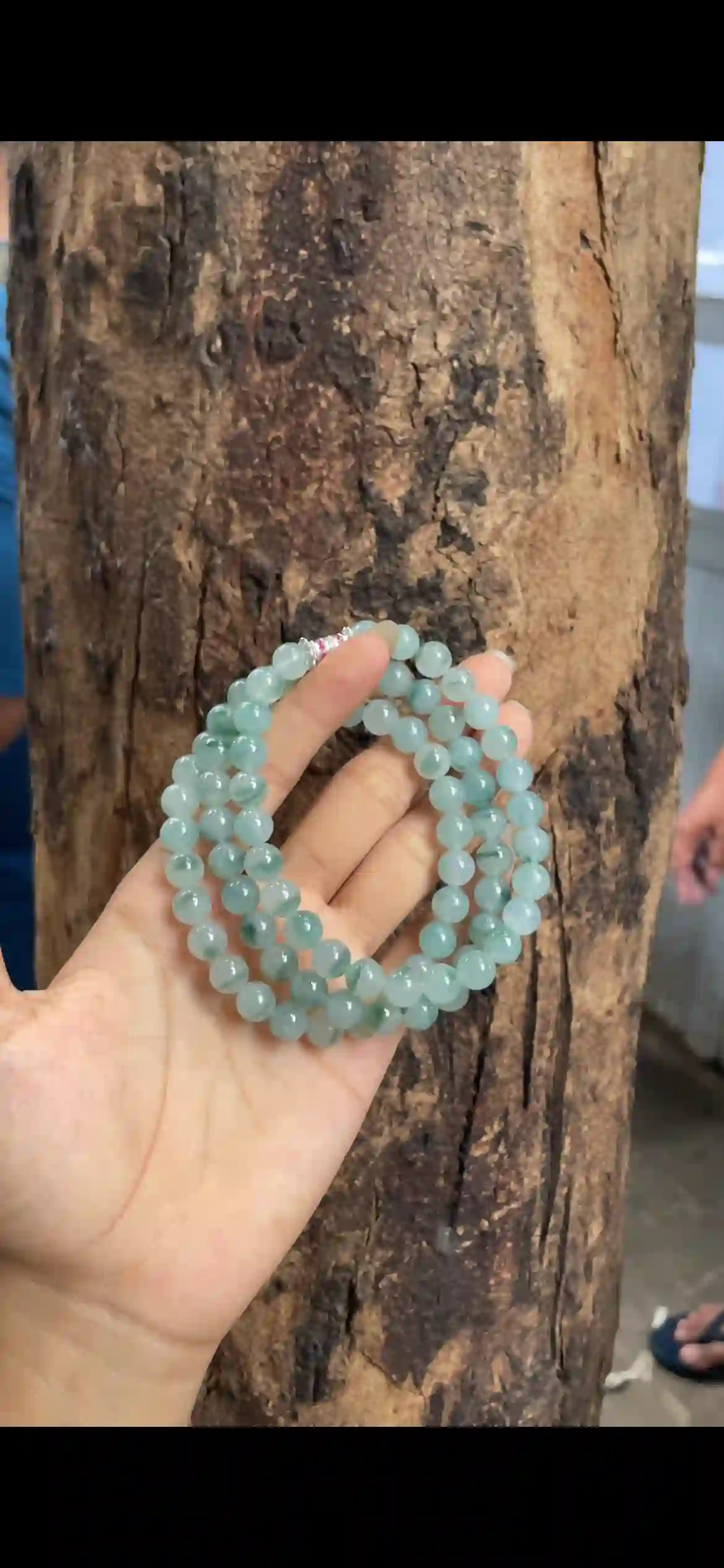 Icy Floating Flower Green Jadeite Multi-Wrap Bracelet | Myanmar Jadeite reference #8310008