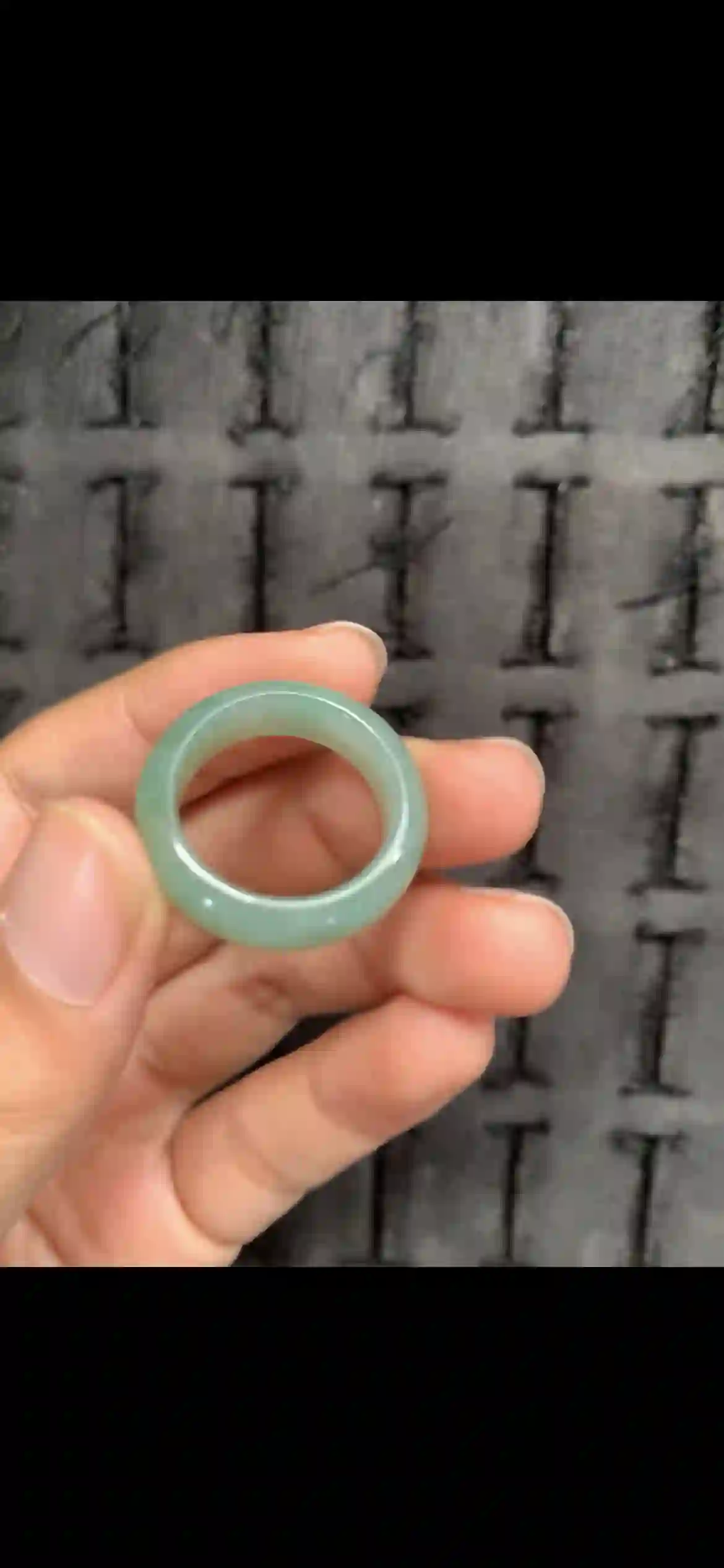 Natural Pale Green Jadeite Band Ring — Smooth Polished Hoop | Myanmar Jadeite reference #20100001