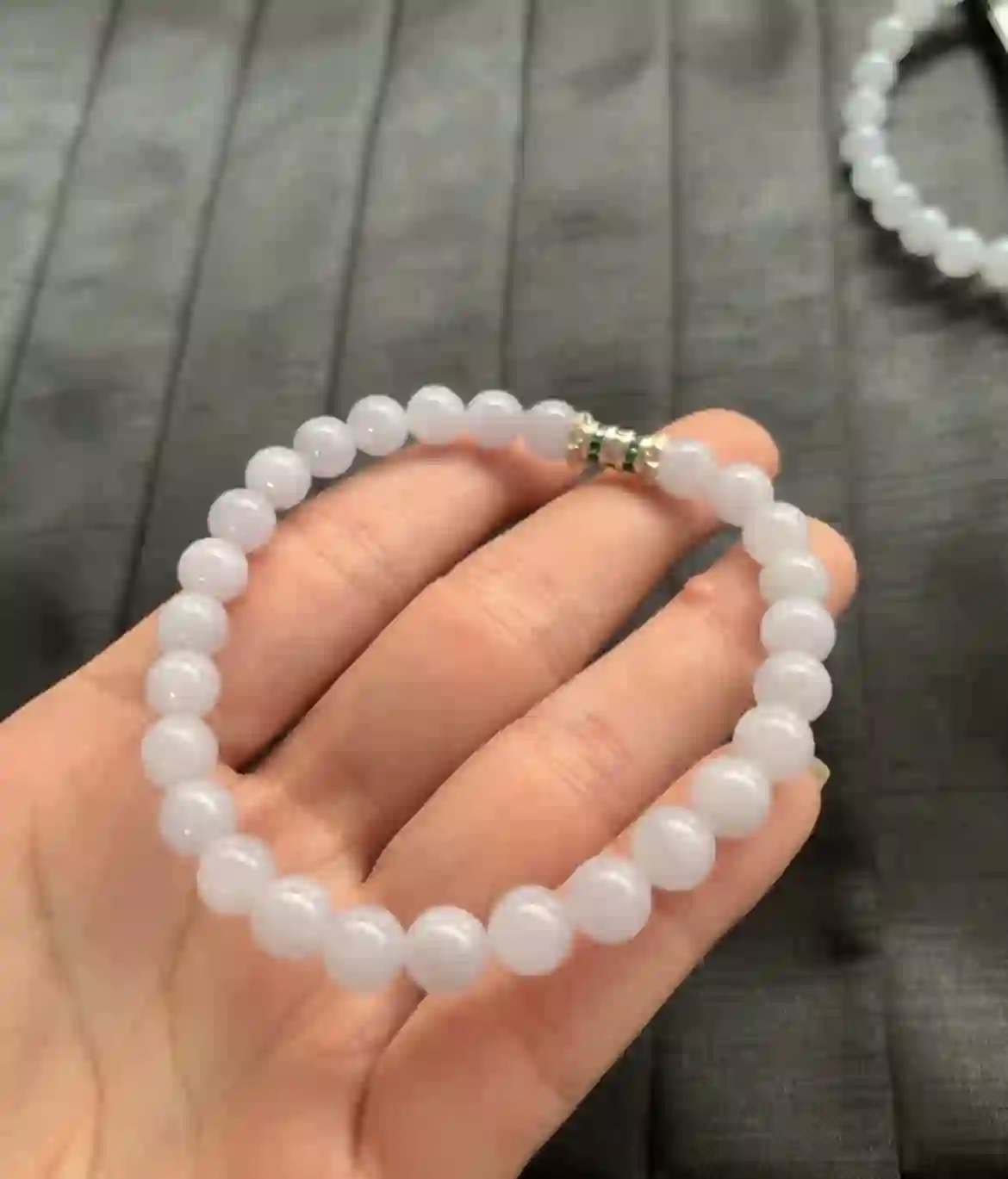 Natural Lavender Jade Beaded Bracelet, view 2 | Myanmar Jadeite reference #2340008