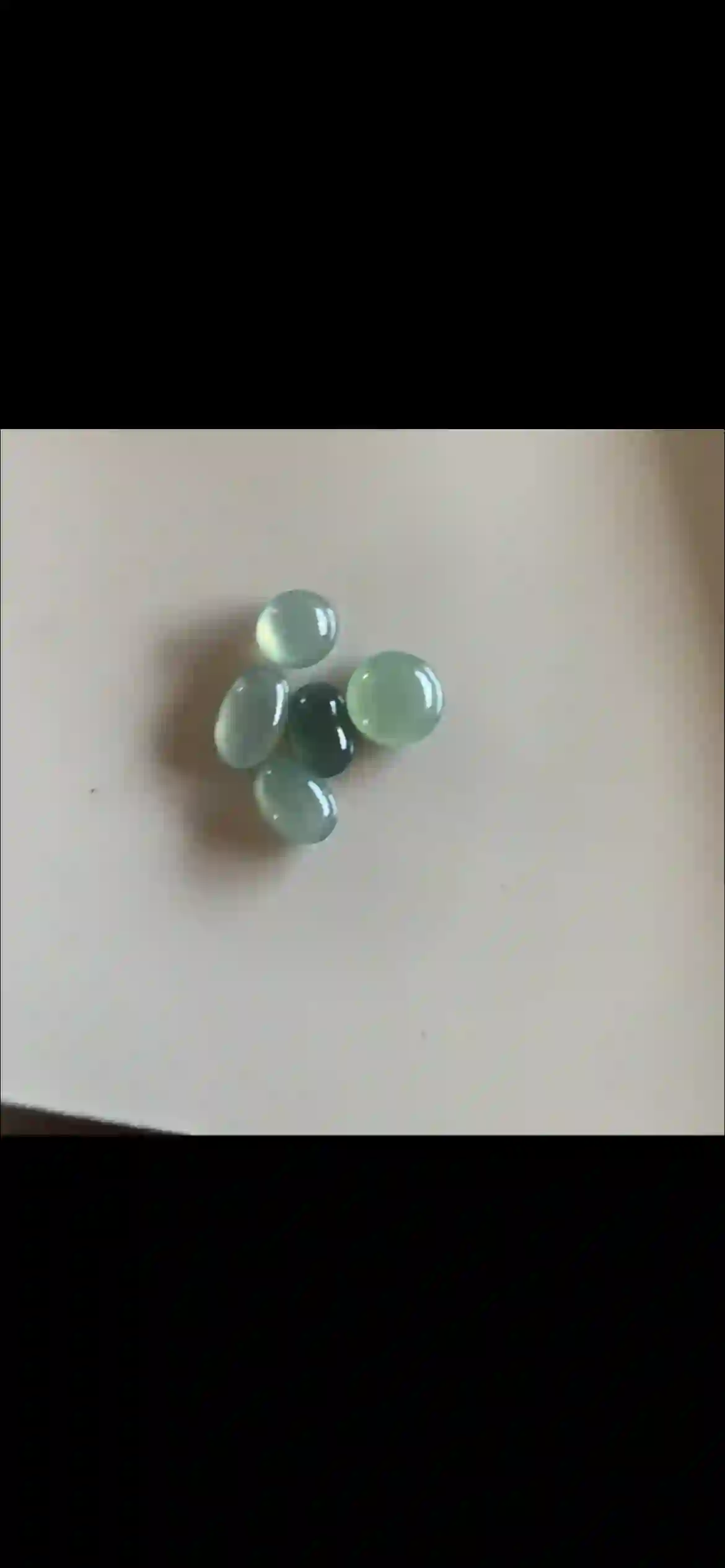 Set of Five Icy Blue-Green Jade Cabochon Gemstones | Myanmar Jadeite reference #22380002