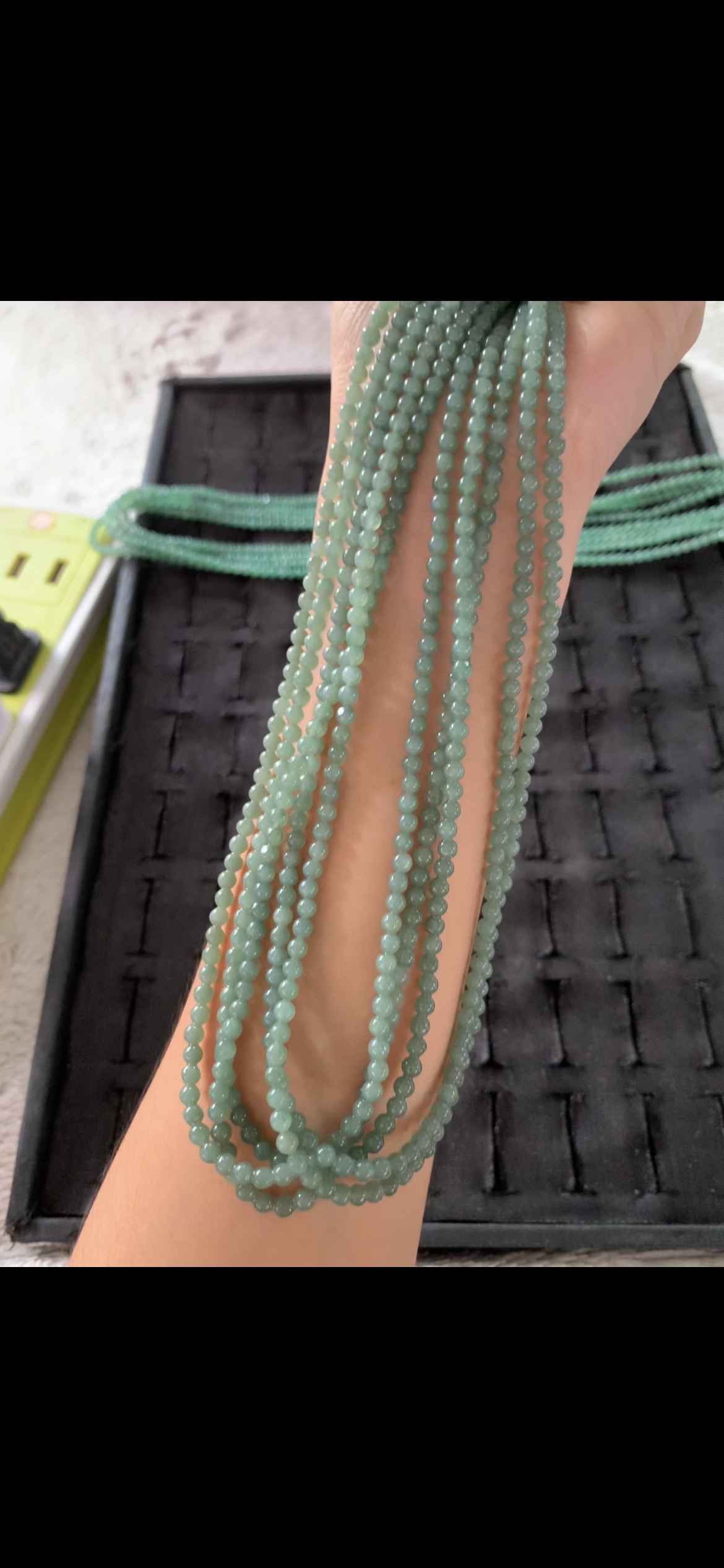 Dainty Teal Green Jade Bead Necklaces — Bulk Strands