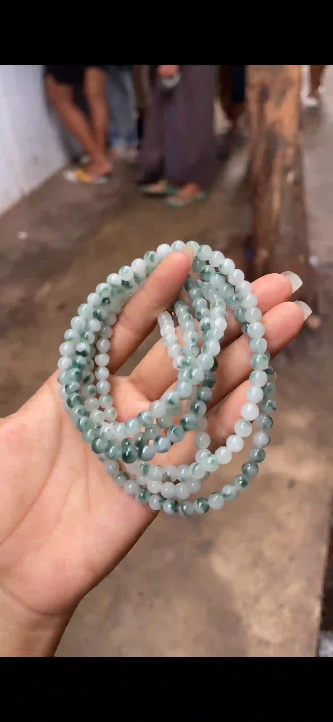 Icy Floating Flower Green Jadeite Multi-Wrap Bracelet & Necklaceq | Myanmar Jadeite reference #8550003