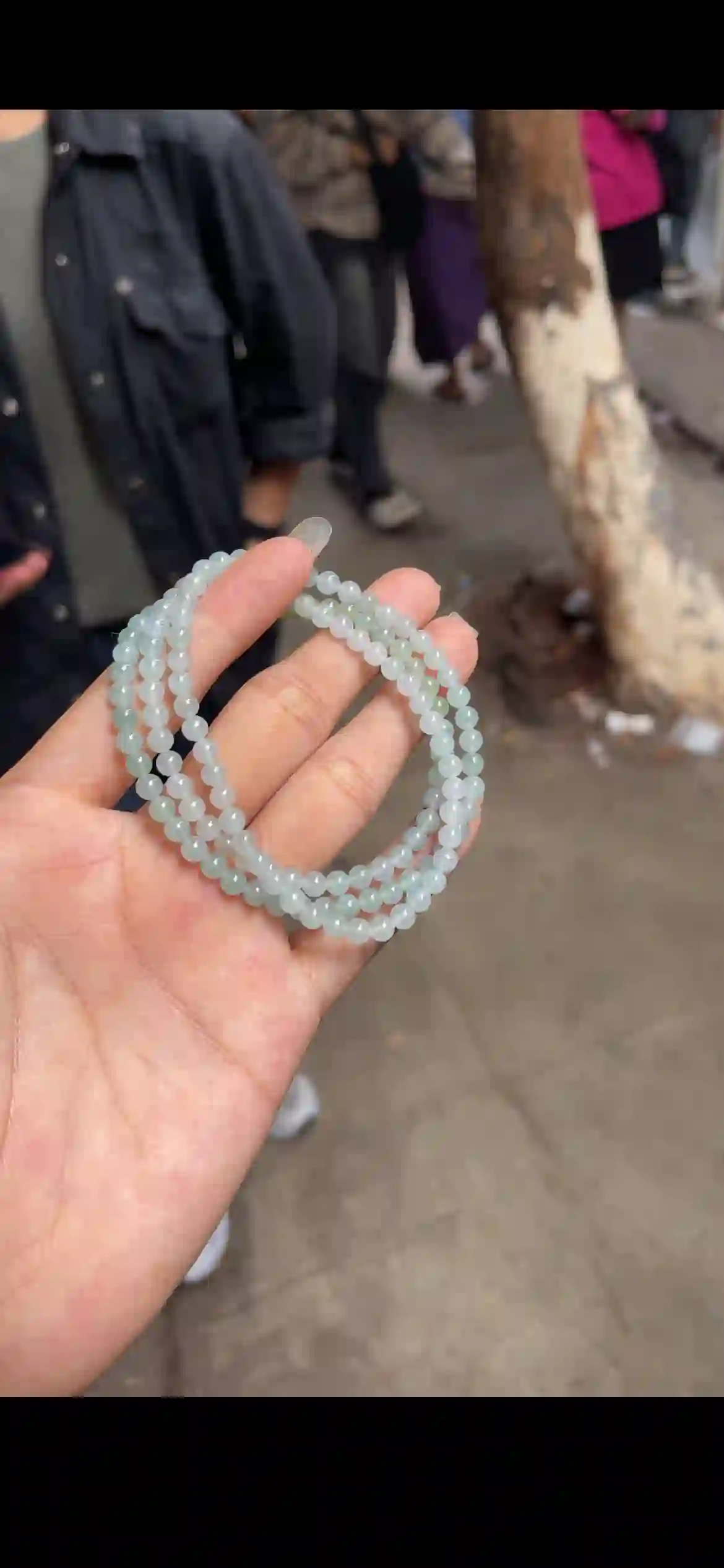 Fine Pale Icy Green Jadeite Multi‑Wrap Strand, view 2 | Myanmar Jadeite reference #26910001