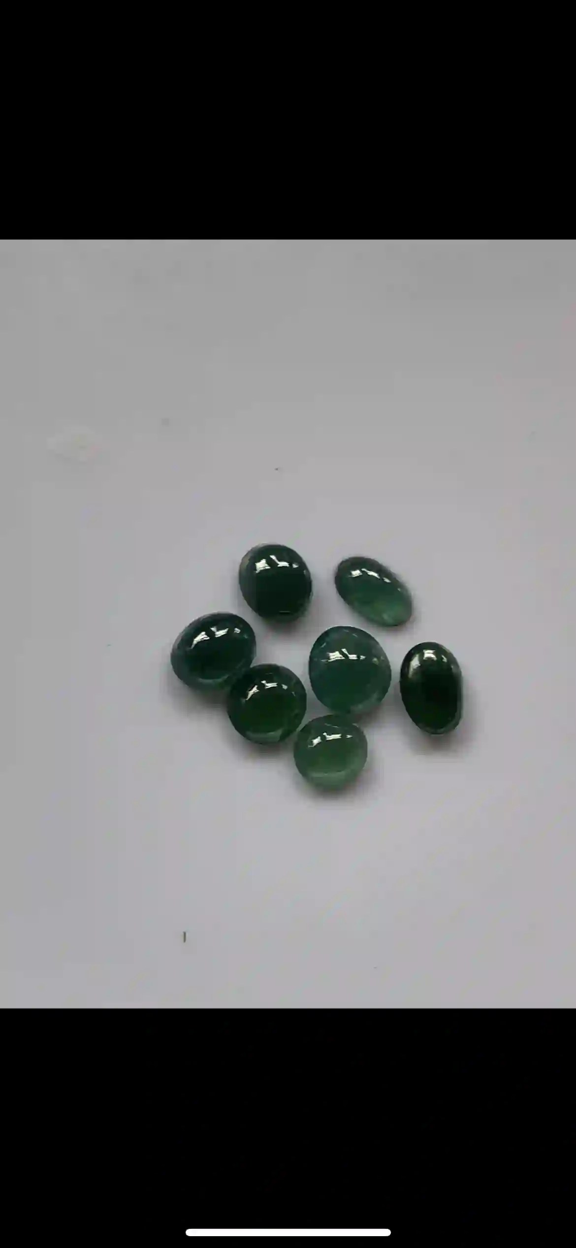 Seven Deep Rich Green Oval & Round Loose Cabochons, view 2 | Myanmar Jadeite reference #25470001