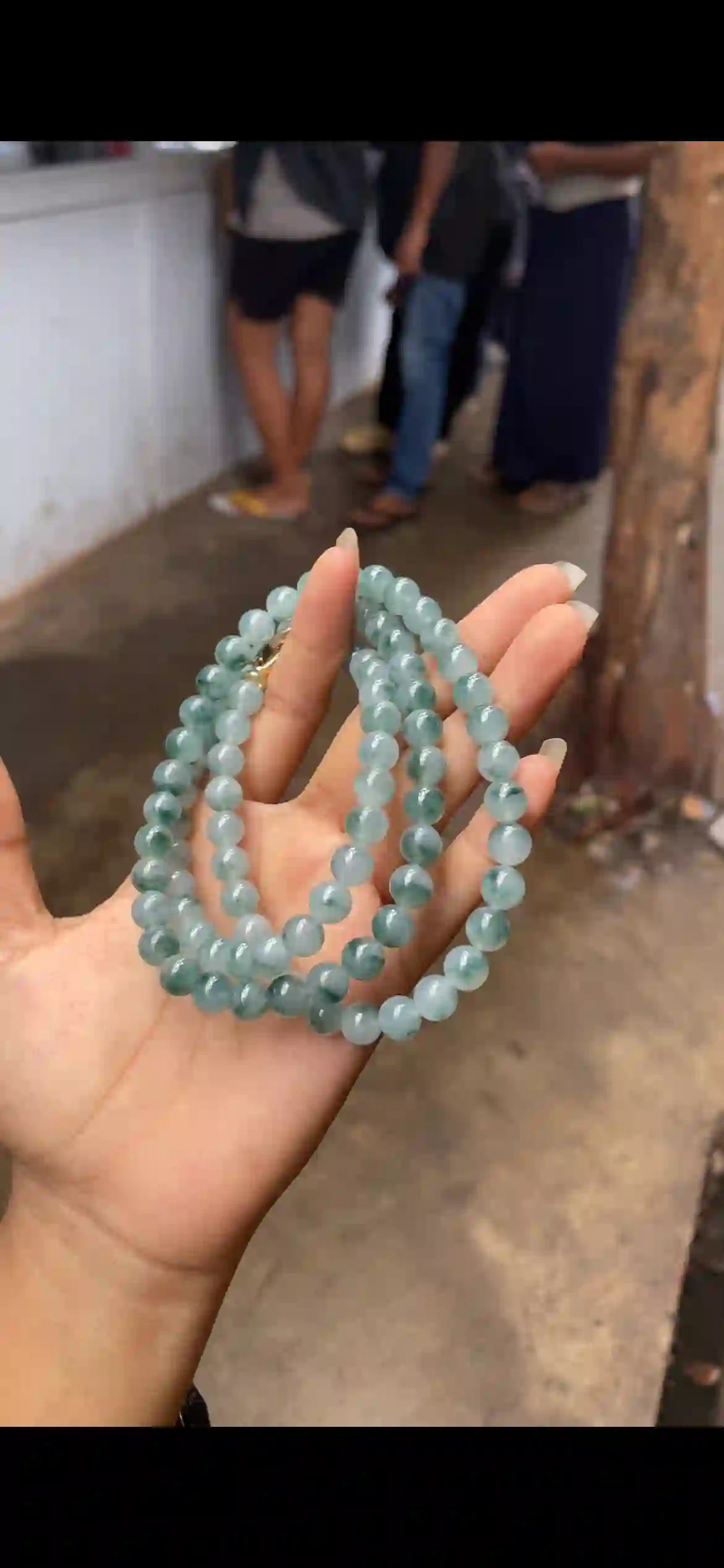 Icy Floating Blue-Green Jadeite Multi-Wrap Bracelet & Necklace | Myanmar Jadeite reference #8580001