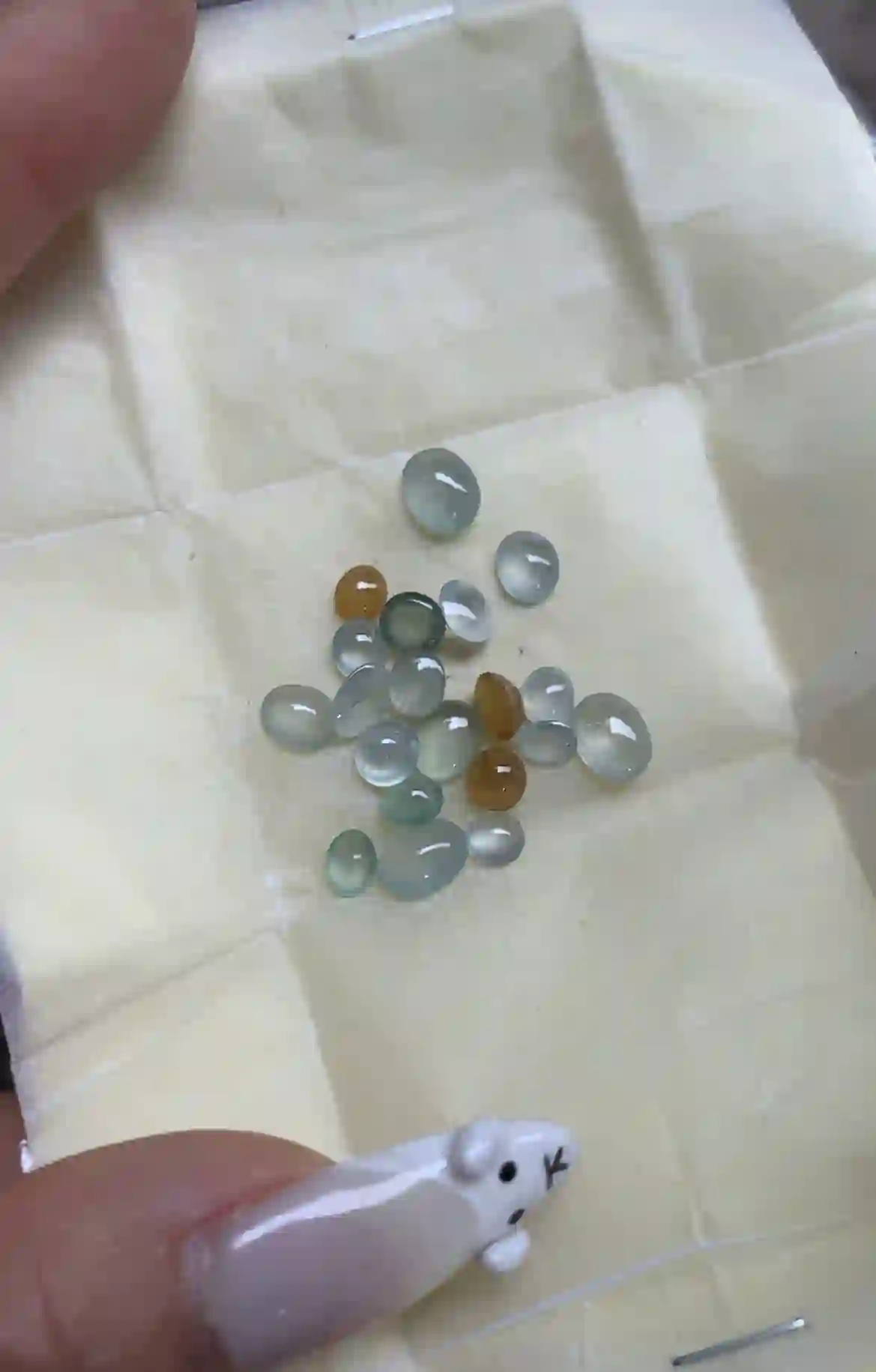 Small Mixed-Color Translucent Gemstone Cabochons - Loose Stones for Jewelry Crafting, view 2 | Myanmar Jadeite reference #1200007