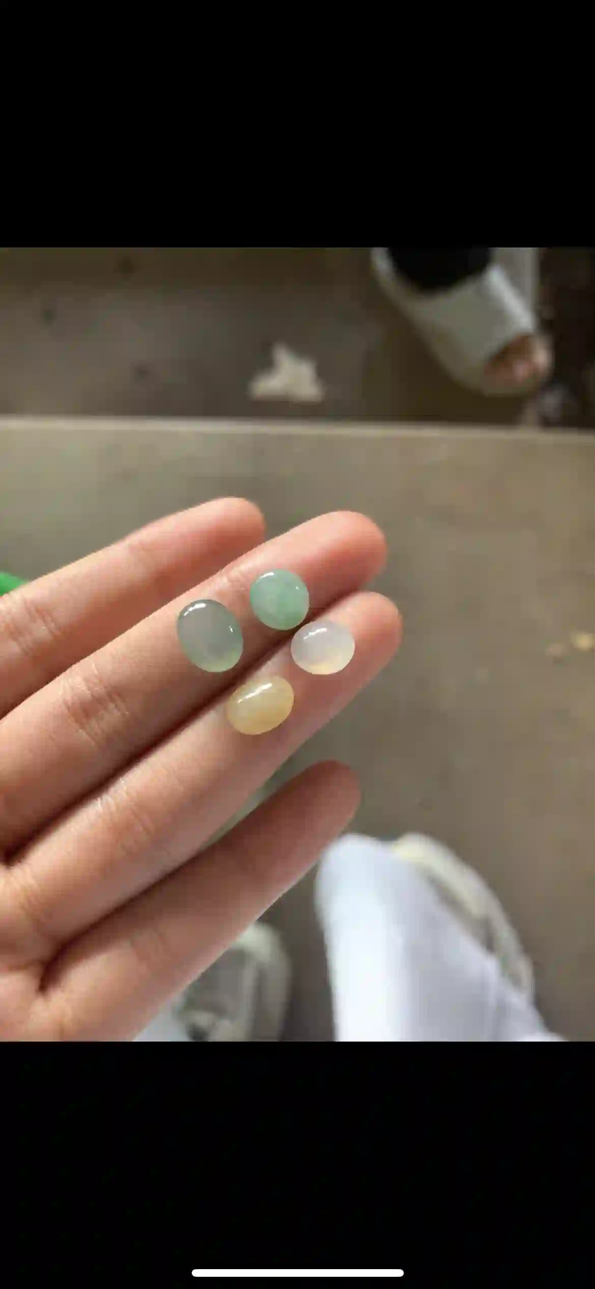 Four-Color Natural Jade Oval Cabochon Gemstone Set | Myanmar Jadeite reference #30900001
