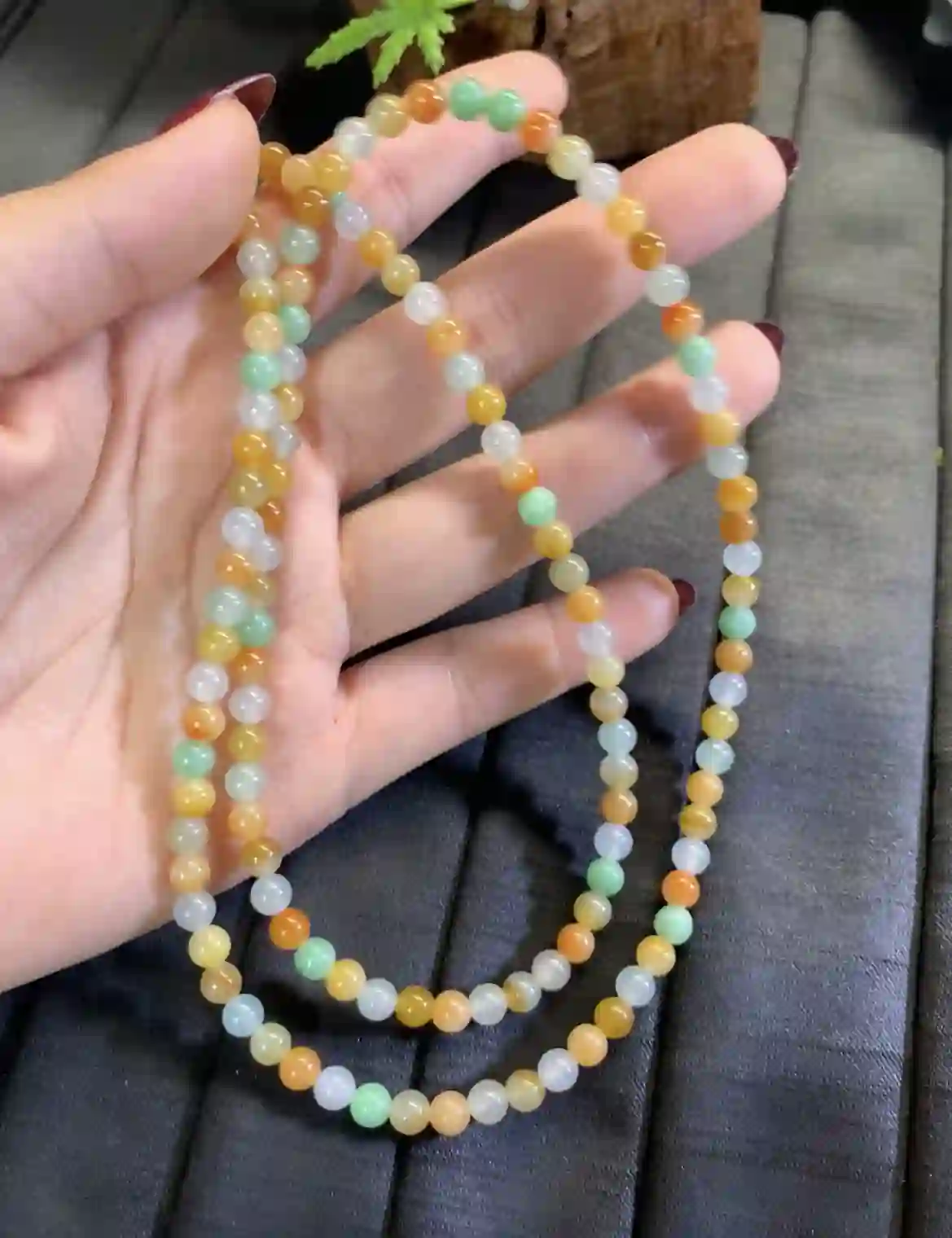 Multicolor Pastel Jade Bead Necklace | Myanmar Jadeite reference #2790008