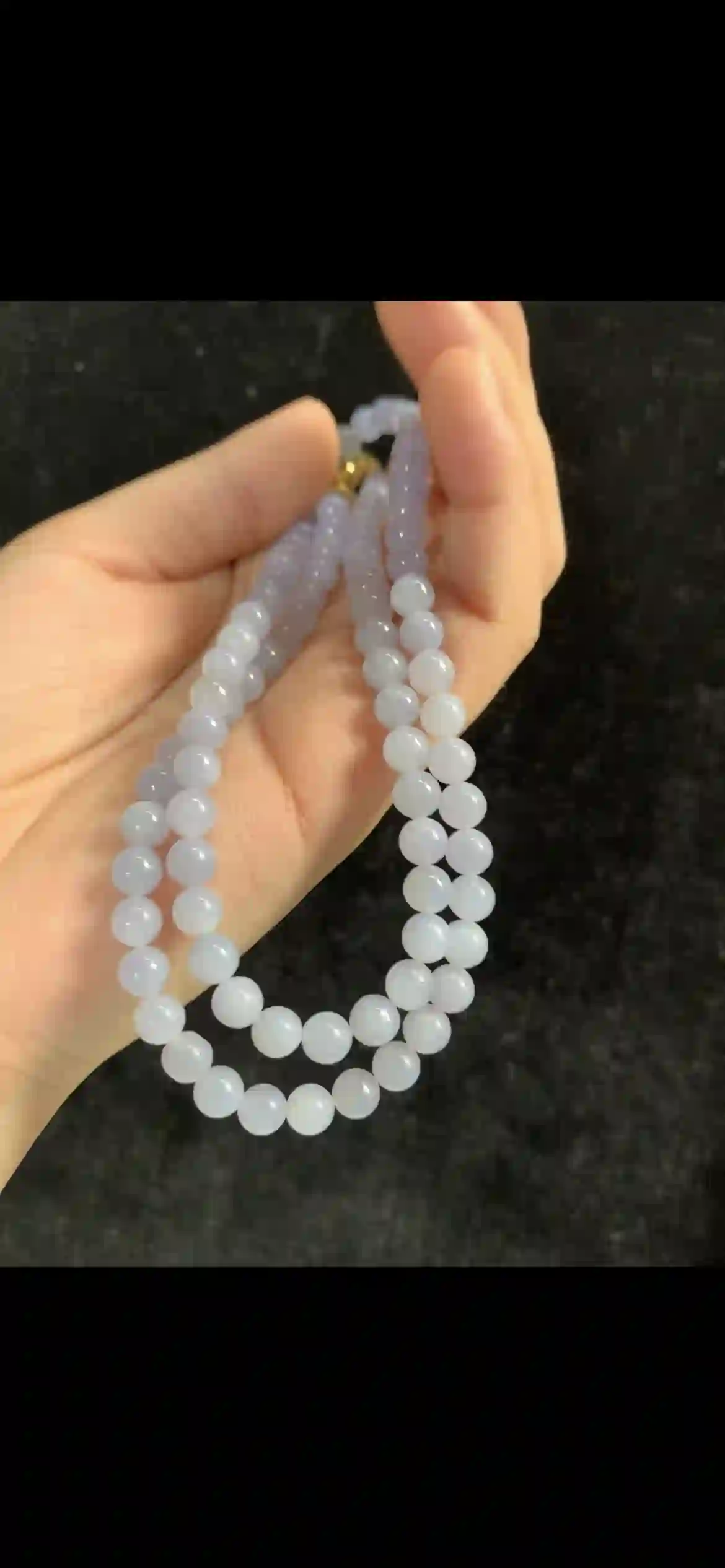 Soft Lavender Jade Beaded Necklace — Gentle Violet Gradient | Myanmar Jadeite reference #35730001