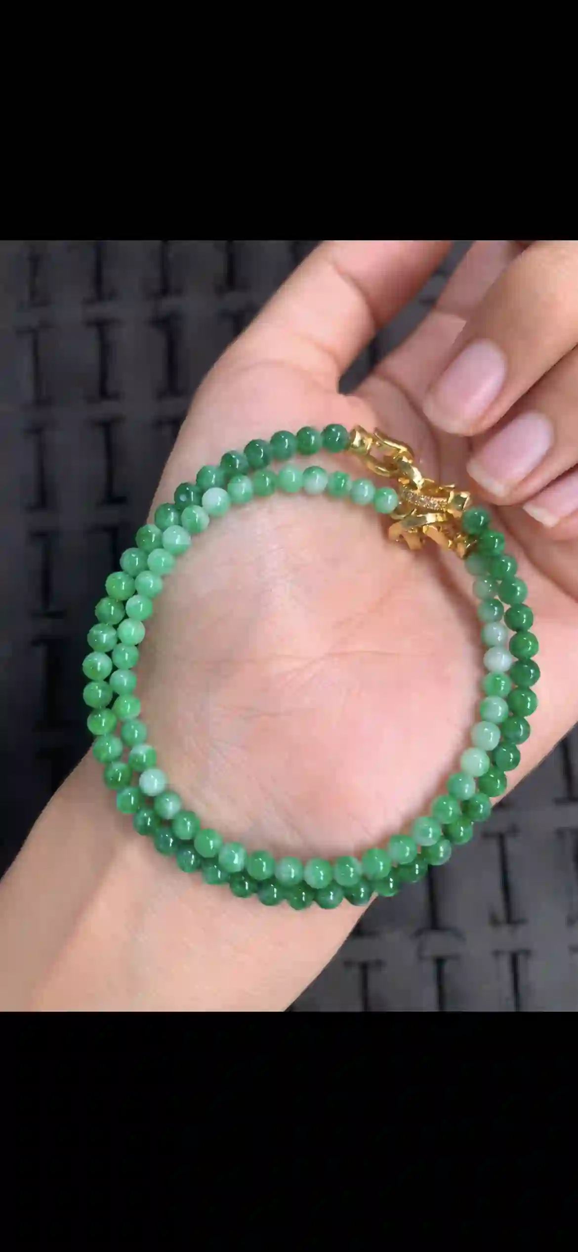 Gradient Apple Green Jadeite Multi‑Wrap Bracelet & Necklace, view 2 | Myanmar Jadeite reference #12720001