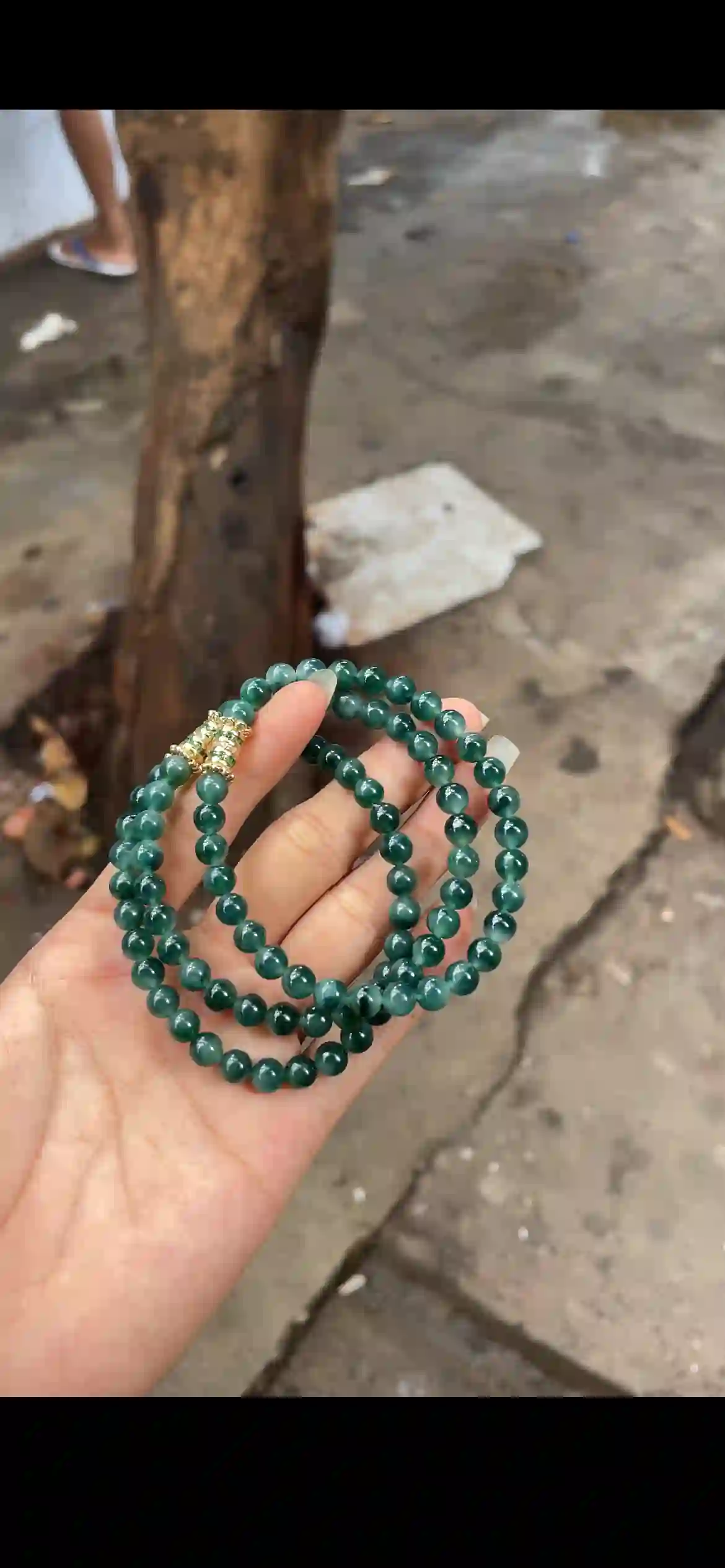 Deep Ocean Green Jade Bead Multi-Strand Set with Gemstone Accents, view 2 | Myanmar Jadeite reference #19650001