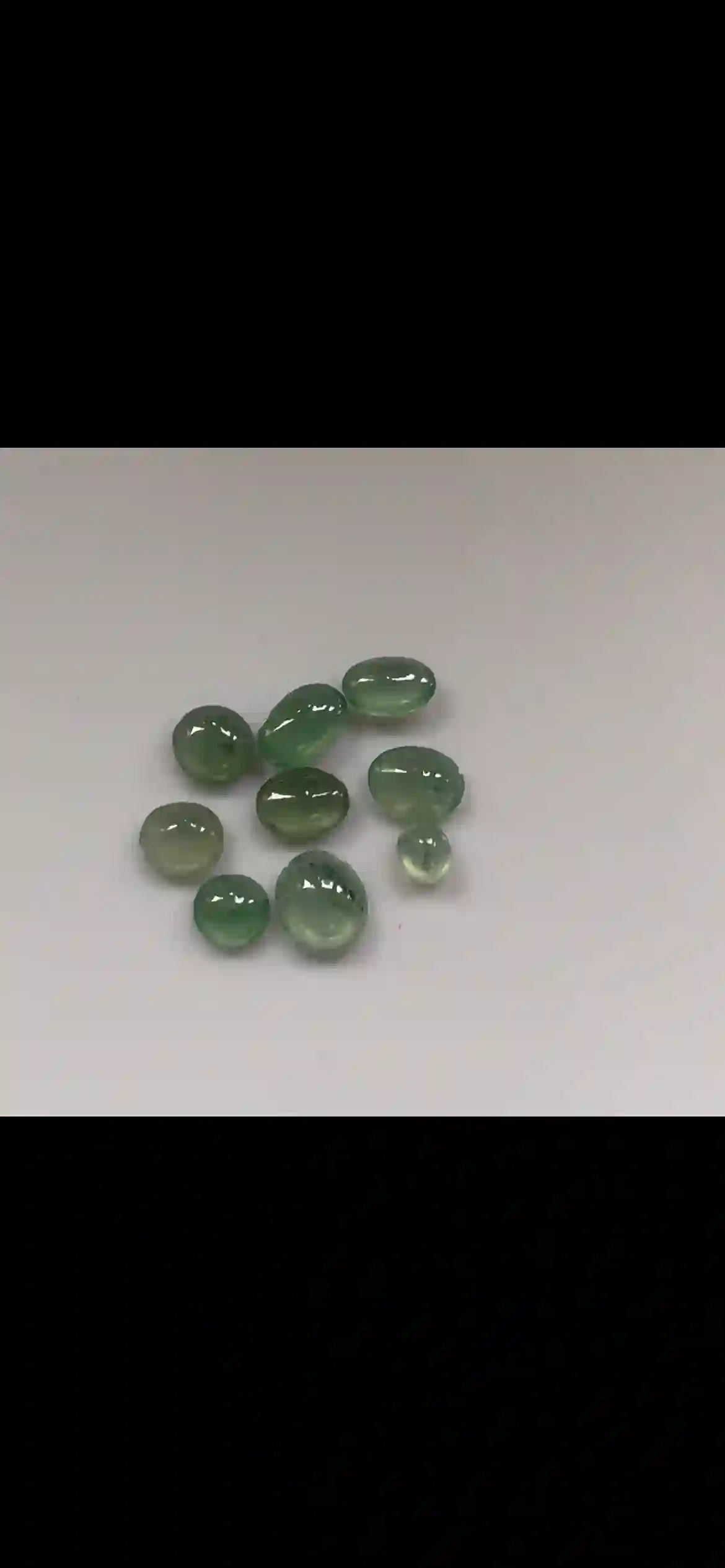Collection of Translucent Green Jade Oval & Round Cabochons | Myanmar Jadeite reference #25380001