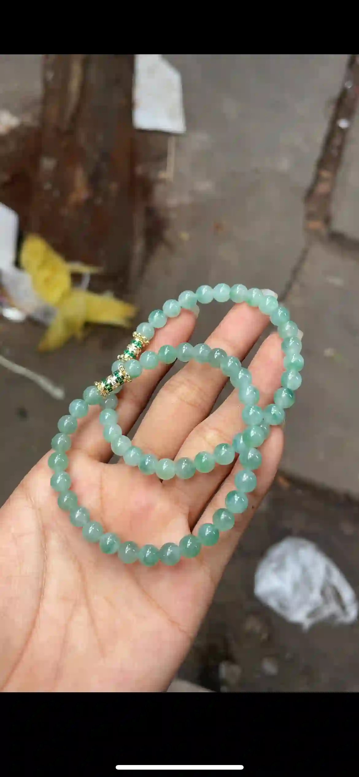 Icy Gradient Mint Green Jadeite Bead Necklace | Myanmar Jadeite reference #15300001