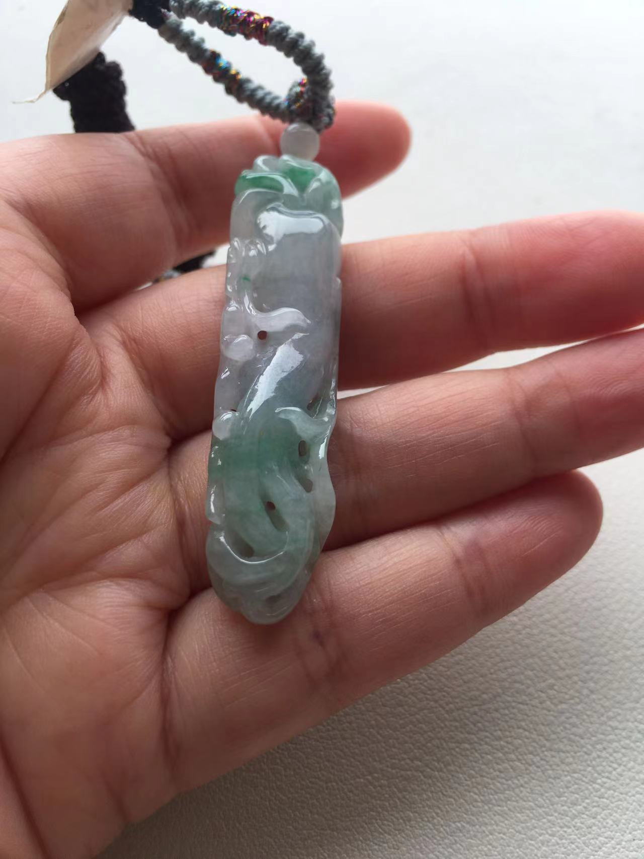   Natural Icy Green Jade Dragon Carving - Burmese Jadeite Type A from Hpakant, Myanmar | Myanmar Jadeite