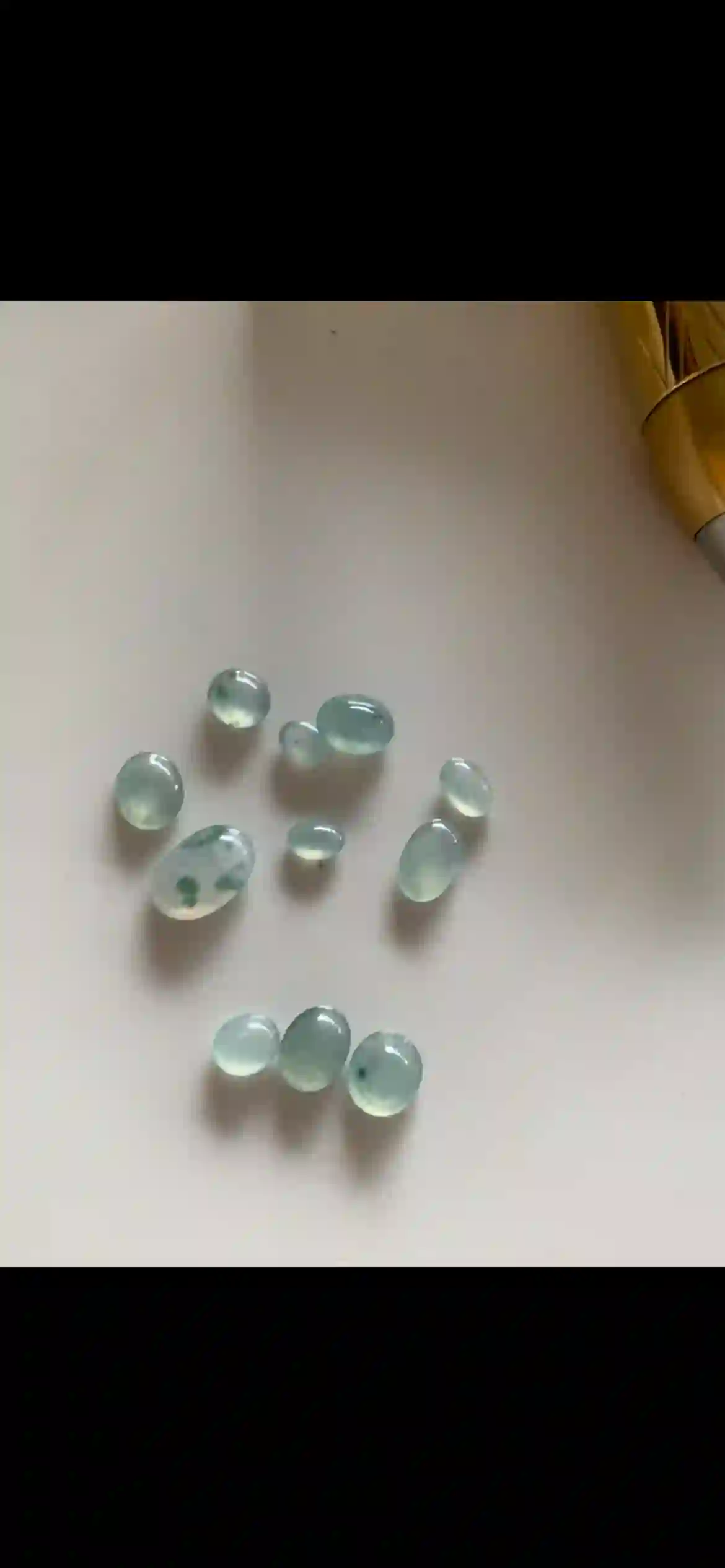  Icy Translucent Floating Flower Jadeite Cabochon Loose Stones, view 2 | Myanmar Jadeite reference #7530004