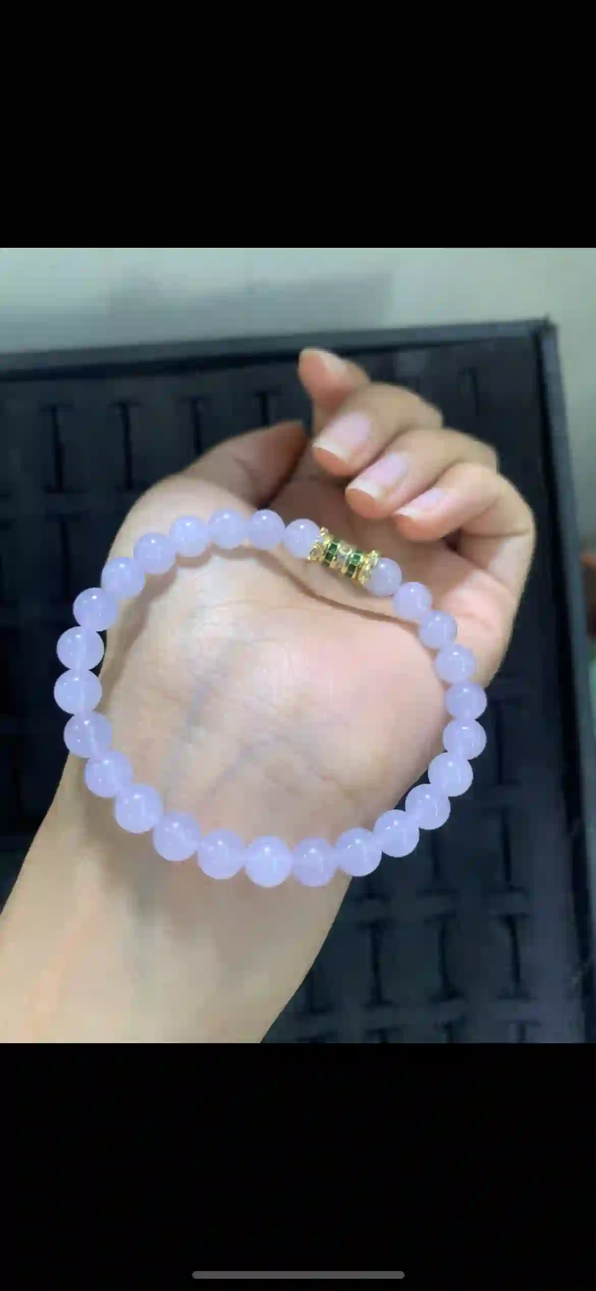 Soft Lavender Jadeite Bead Bracelet | Myanmar Jadeite reference #17100001