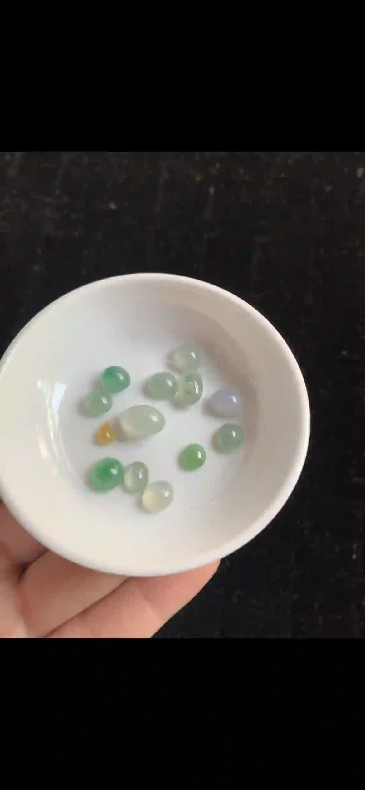 Mixed Multi-Color Jade Cabochon Set — Oval & Teardrop Loose Gemstones, view 2 | Myanmar Jadeite reference #33150001