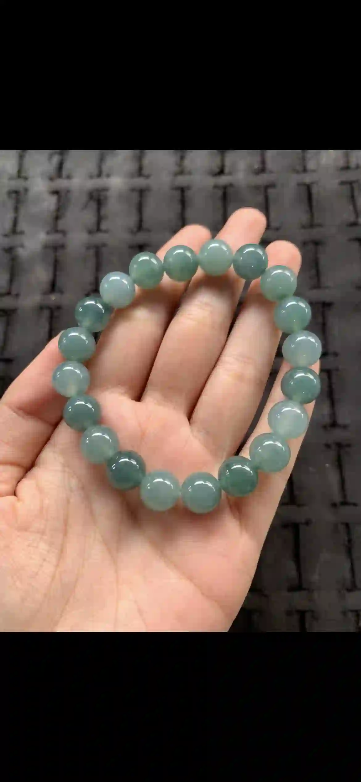 Deep Sea Green Gradient Jade Bead Bracelet, view 2 | Myanmar Jadeite reference #21240001