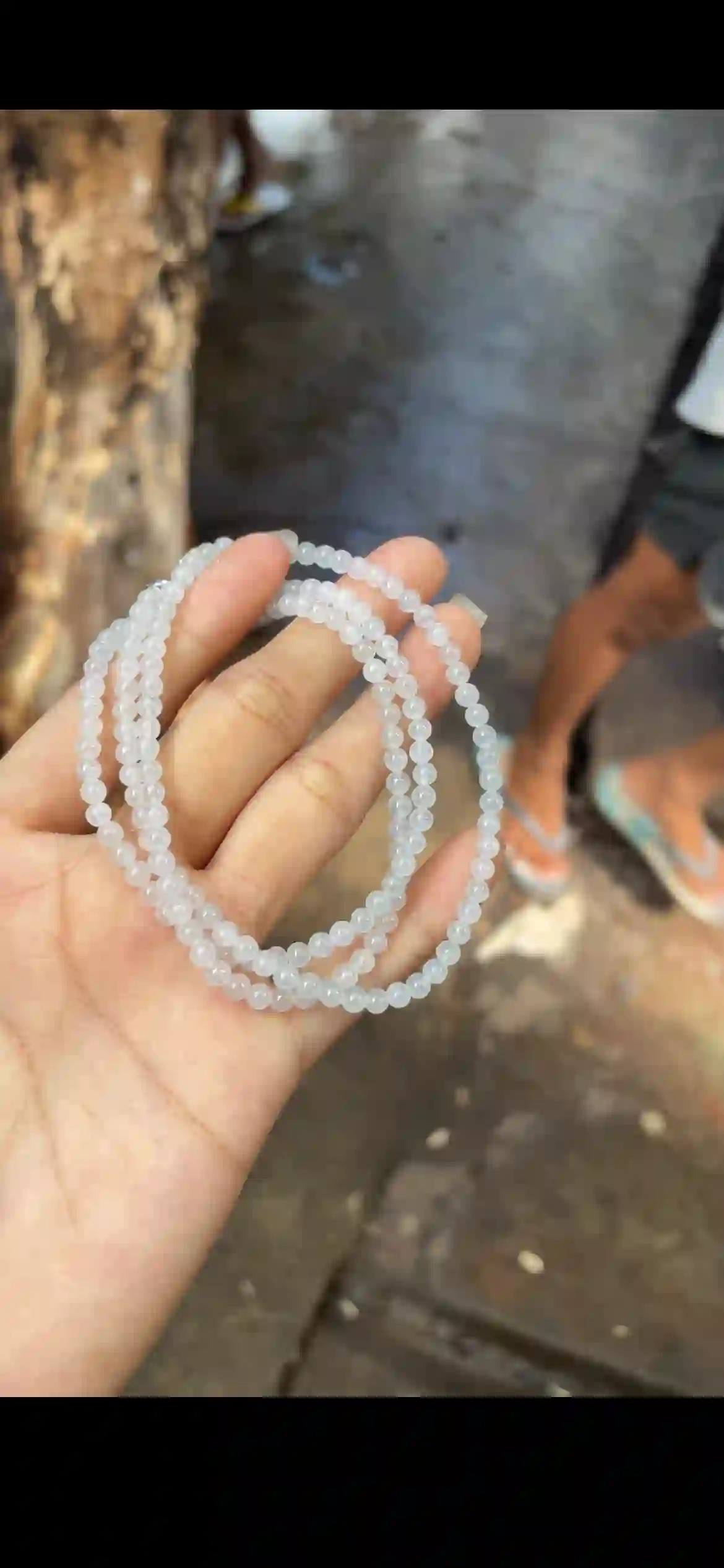 Ethereal Icy White Jade Multi-Strand Beaded Necklace | Myanmar Jadeite reference #31110001