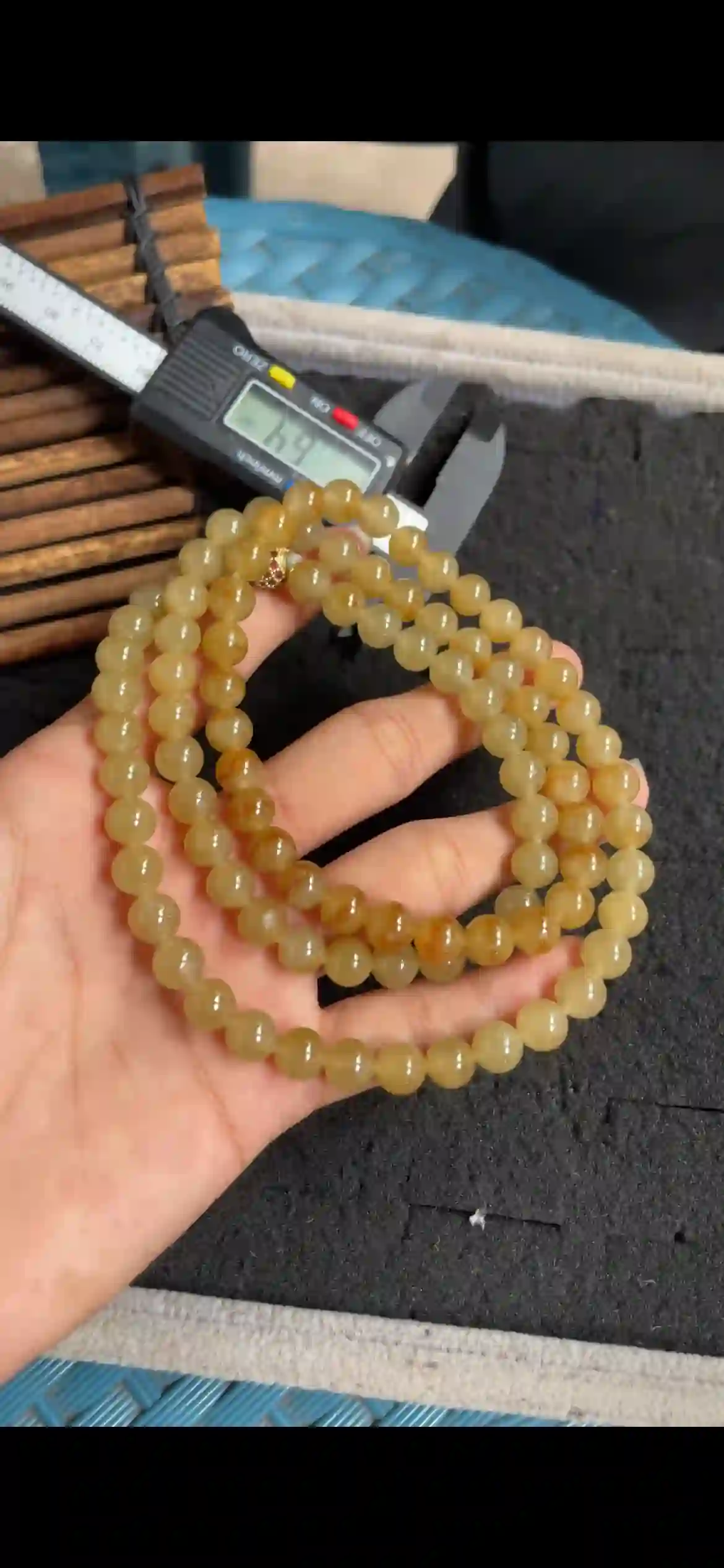 Icy Honey Yellow Jade Multi-Wrap Bead Necklace & Bracelet | Myanmar Jadeite reference #5550001
