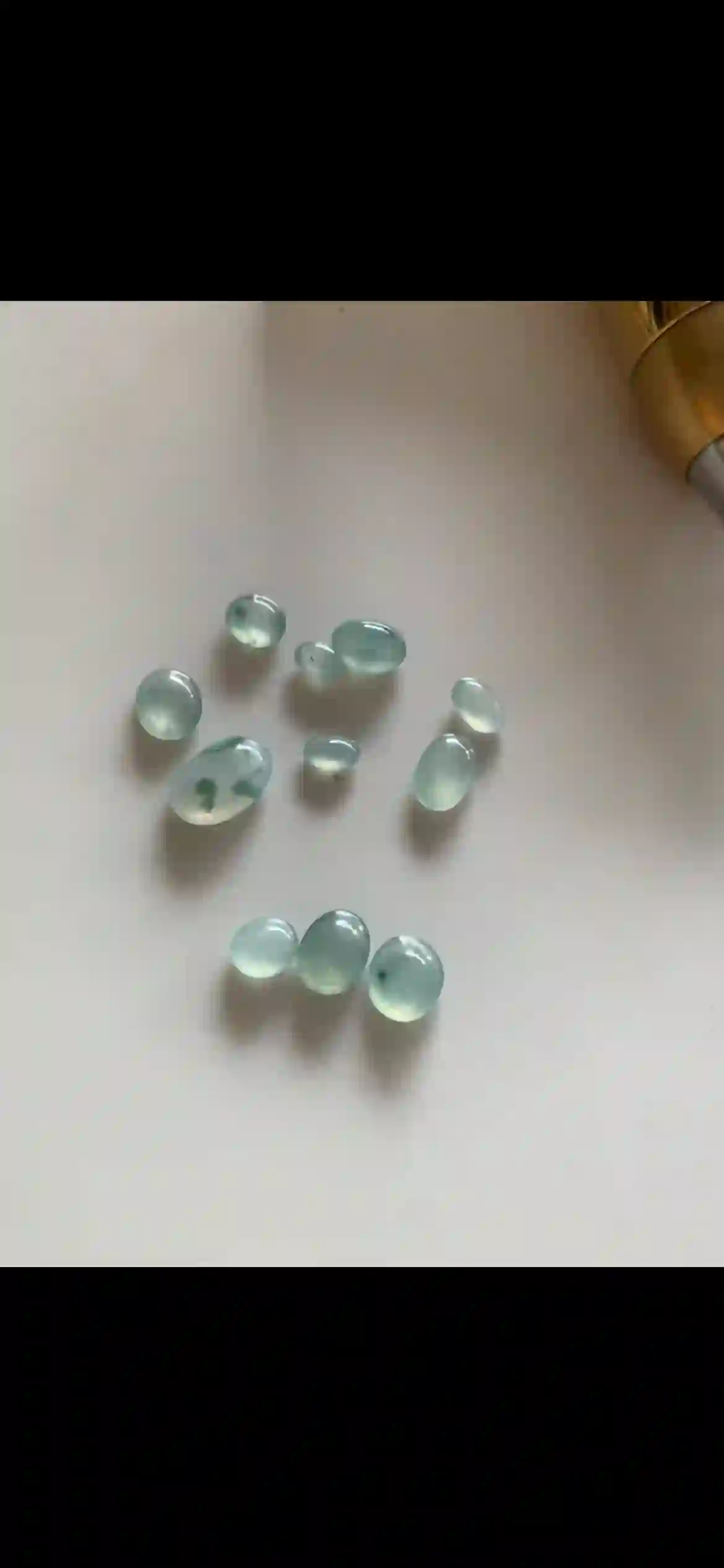  Natural Icy Floating Flower Jadeite Cabochon Loose Gemstone Set, view 2 | Myanmar Jadeite reference #6840002