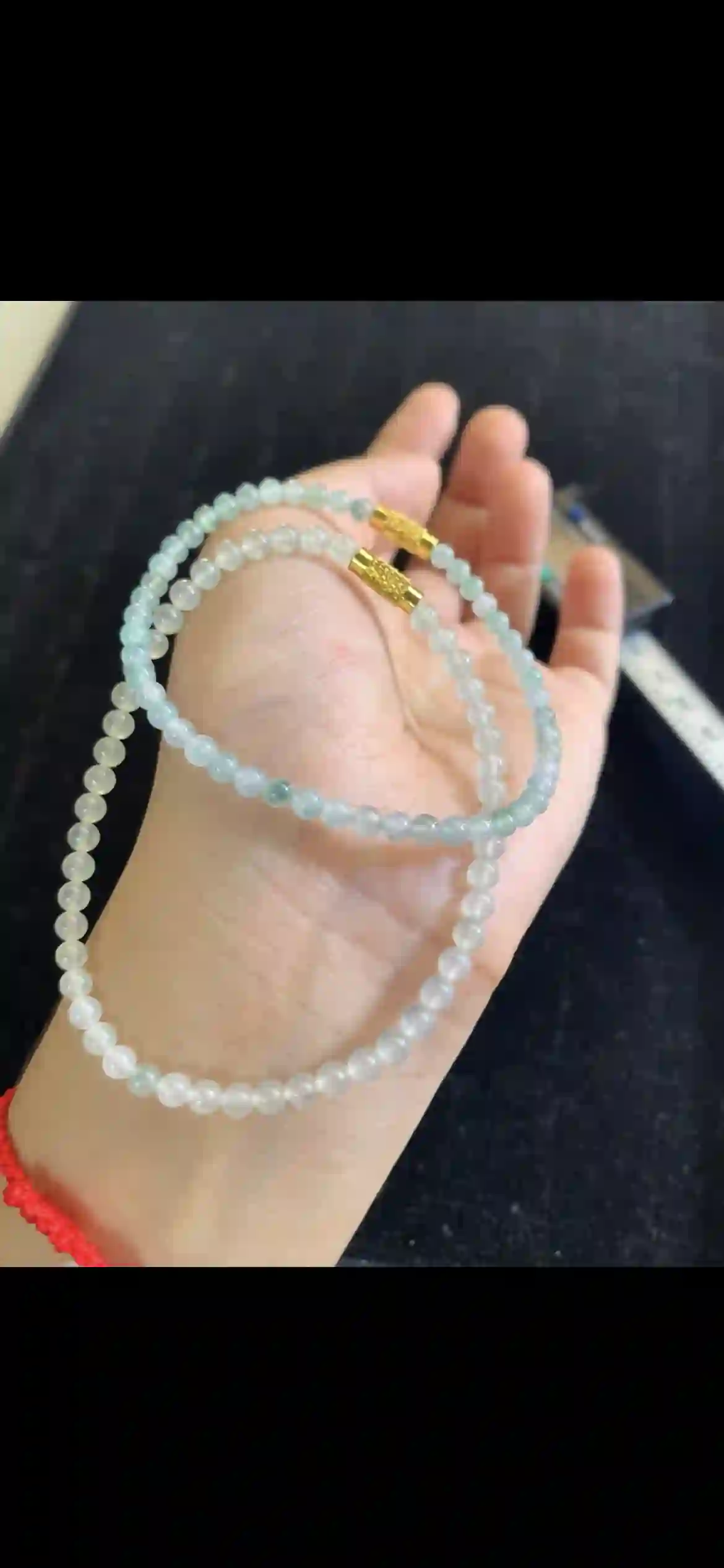  Multicolor Pastel Jade Bead Bracelet with Gemstone Accent, view 2 | Myanmar Jadeite reference #18120001