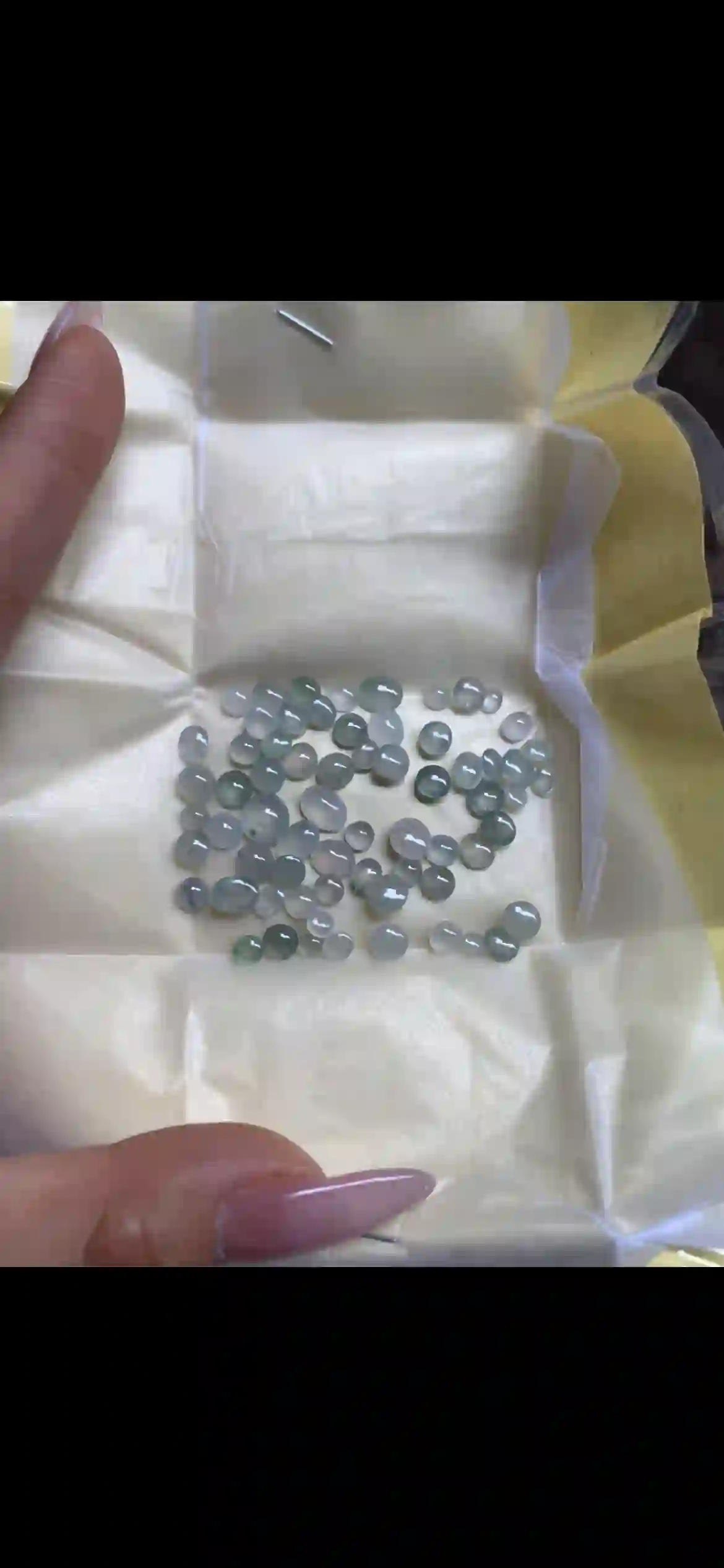 Natural Icy Floating Blue-Green Jadeite Cabochon Loose Gemstones | Myanmar Jadeite reference #7200001