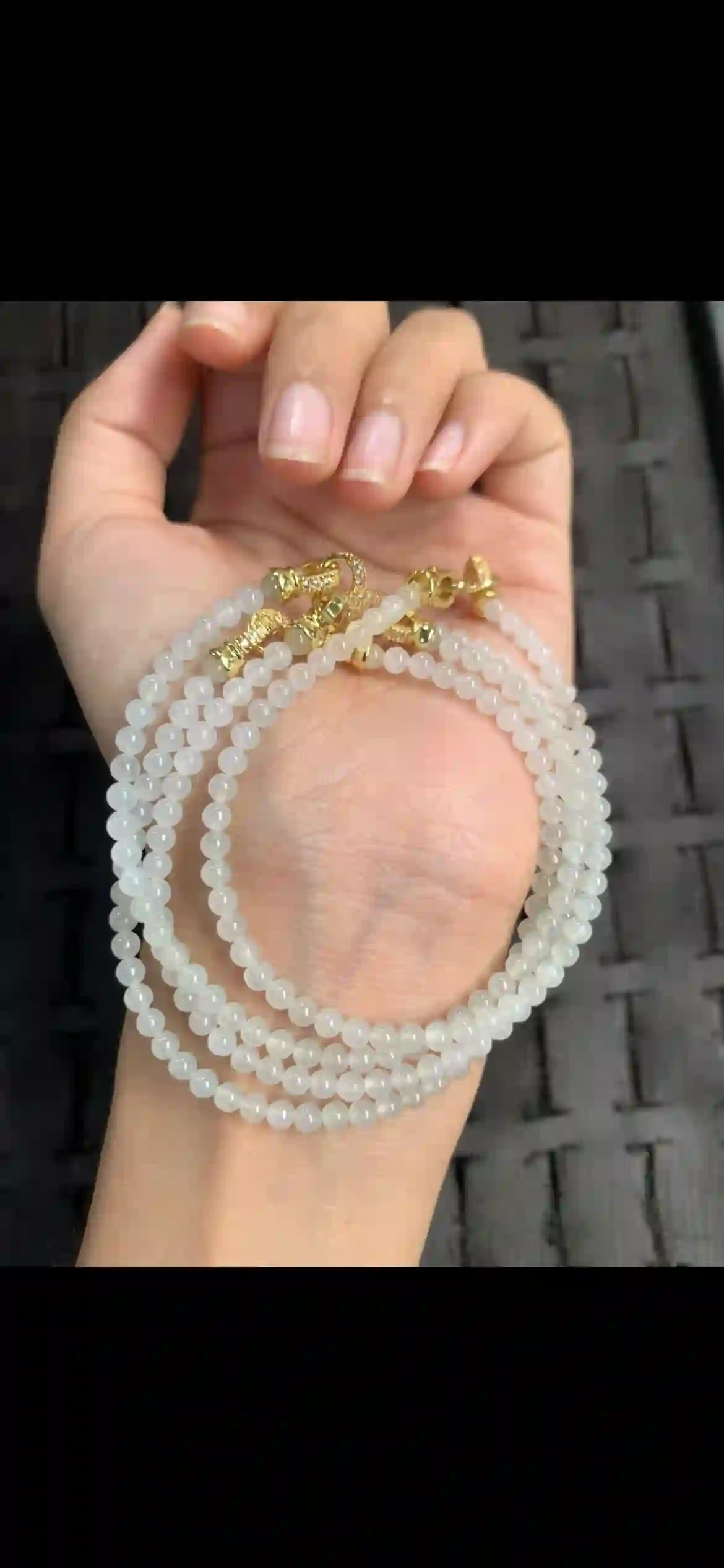 Icy Translucent White Jadeite Multi‑Wrap Bracelet & Necklace, view 2 | Myanmar Jadeite reference #12600001