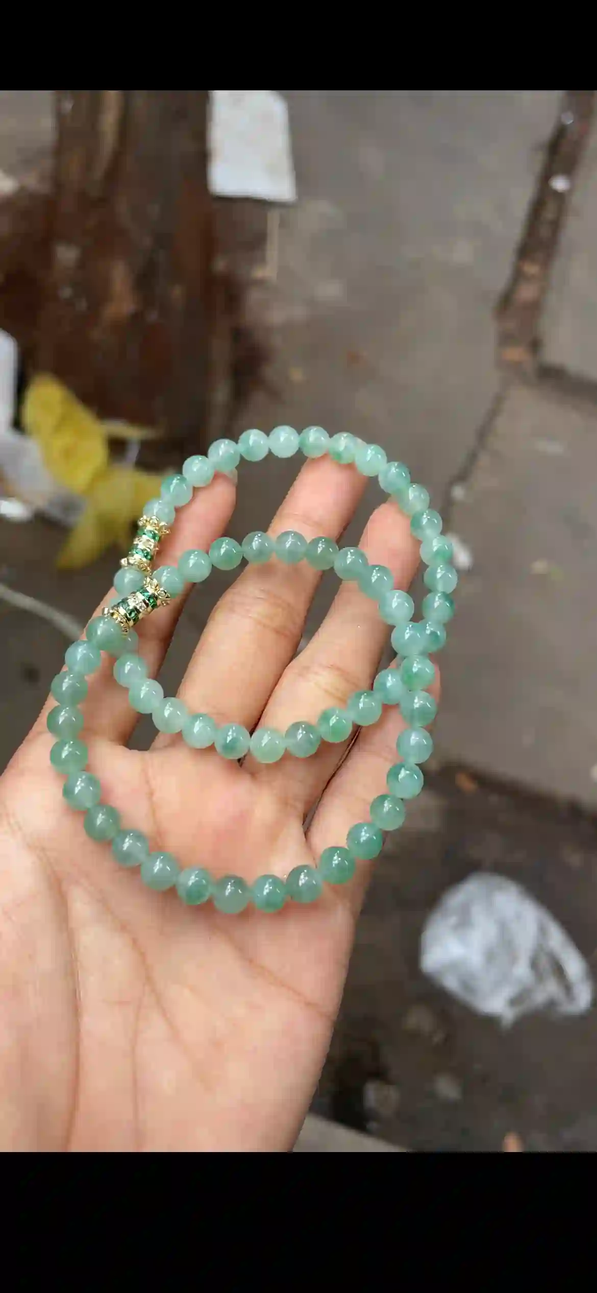 Icy Gradient Mint Green Jadeite Bead Necklace, view 2 | Myanmar Jadeite reference #15300001