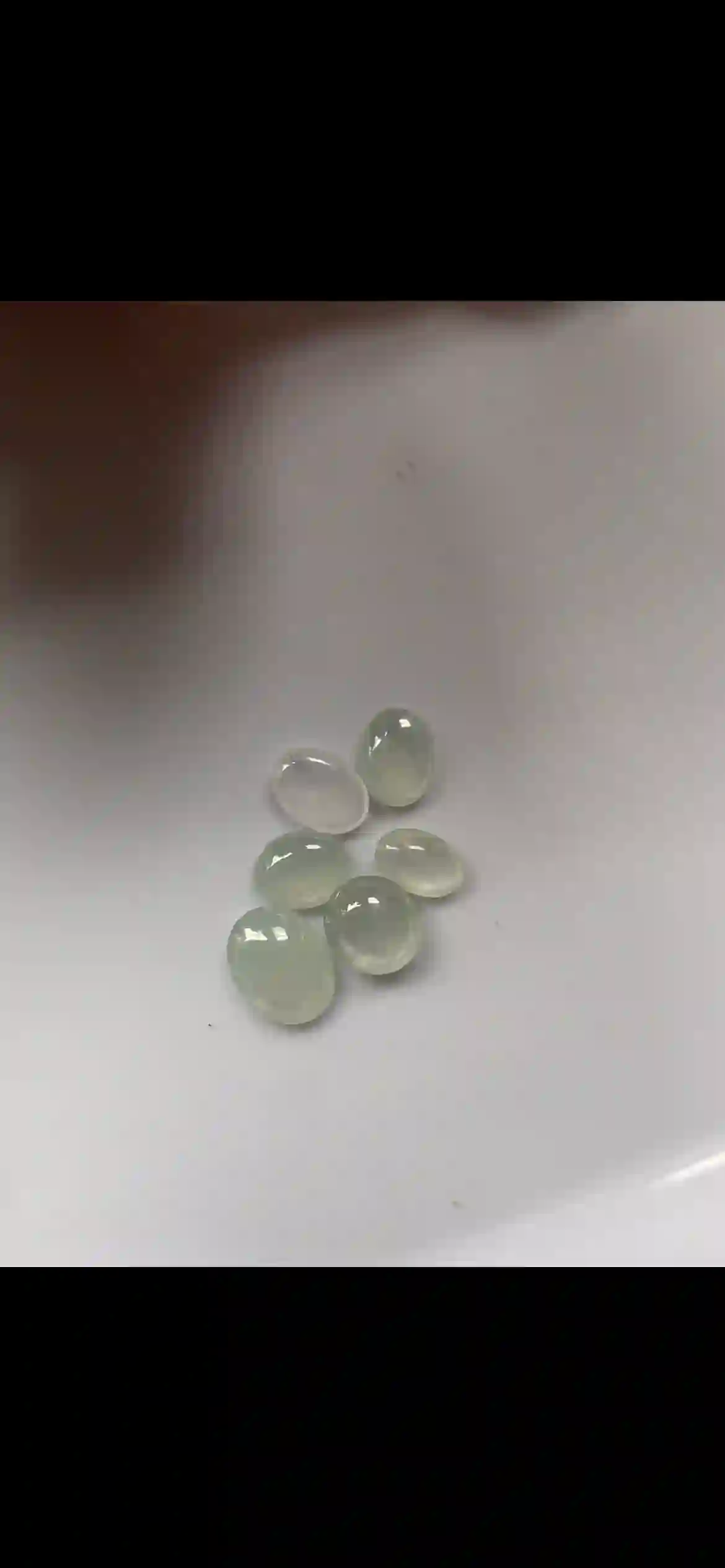 Six Oval Icy Pale Jade Cabochons – Loose Gemstones Set, view 2 | Myanmar Jadeite reference #25200001
