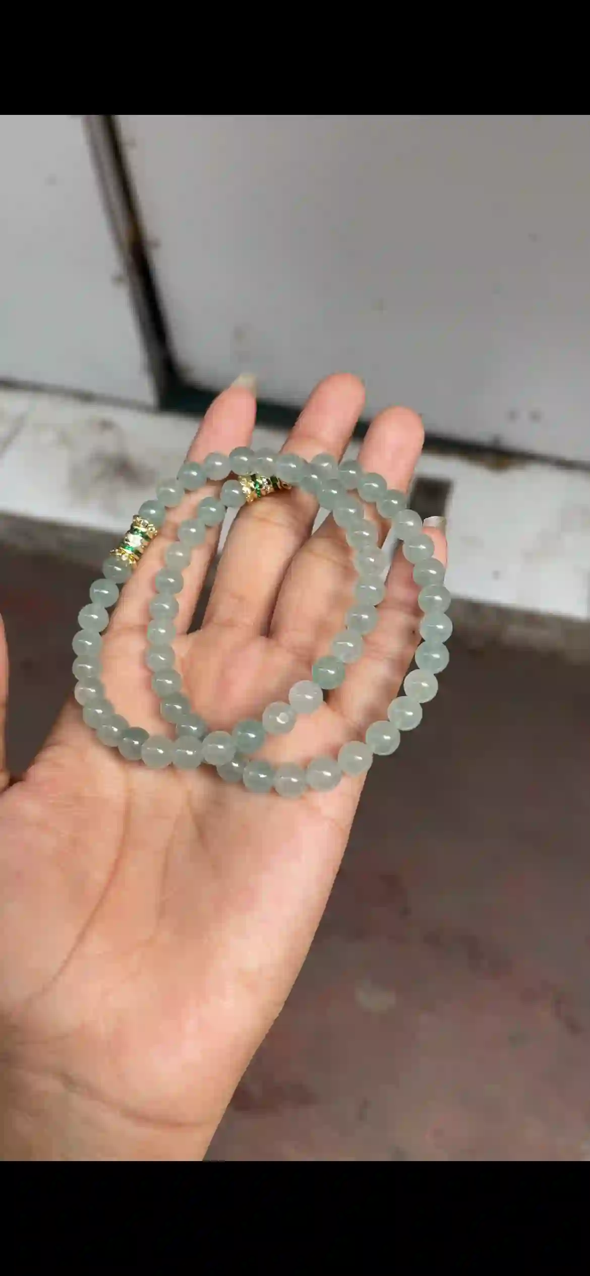  Icy Translucent Light Green Jadeite Bead Multi-Wrap Bracelet, view 2 | Myanmar Jadeite reference #7680003