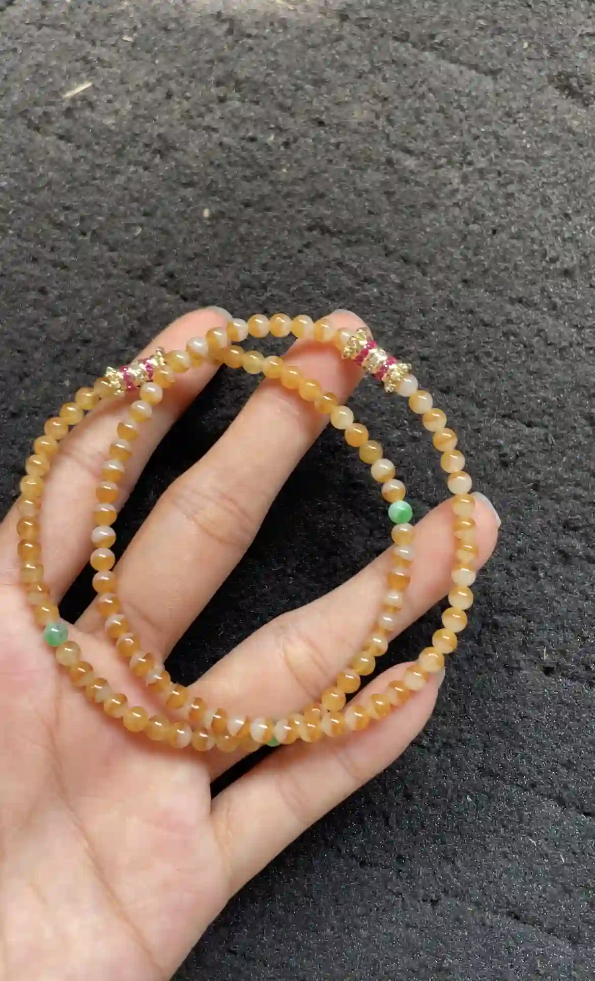 Natural Yellow Jade Beaded Bracelet, view 2 | Myanmar Jadeite reference #2670008
