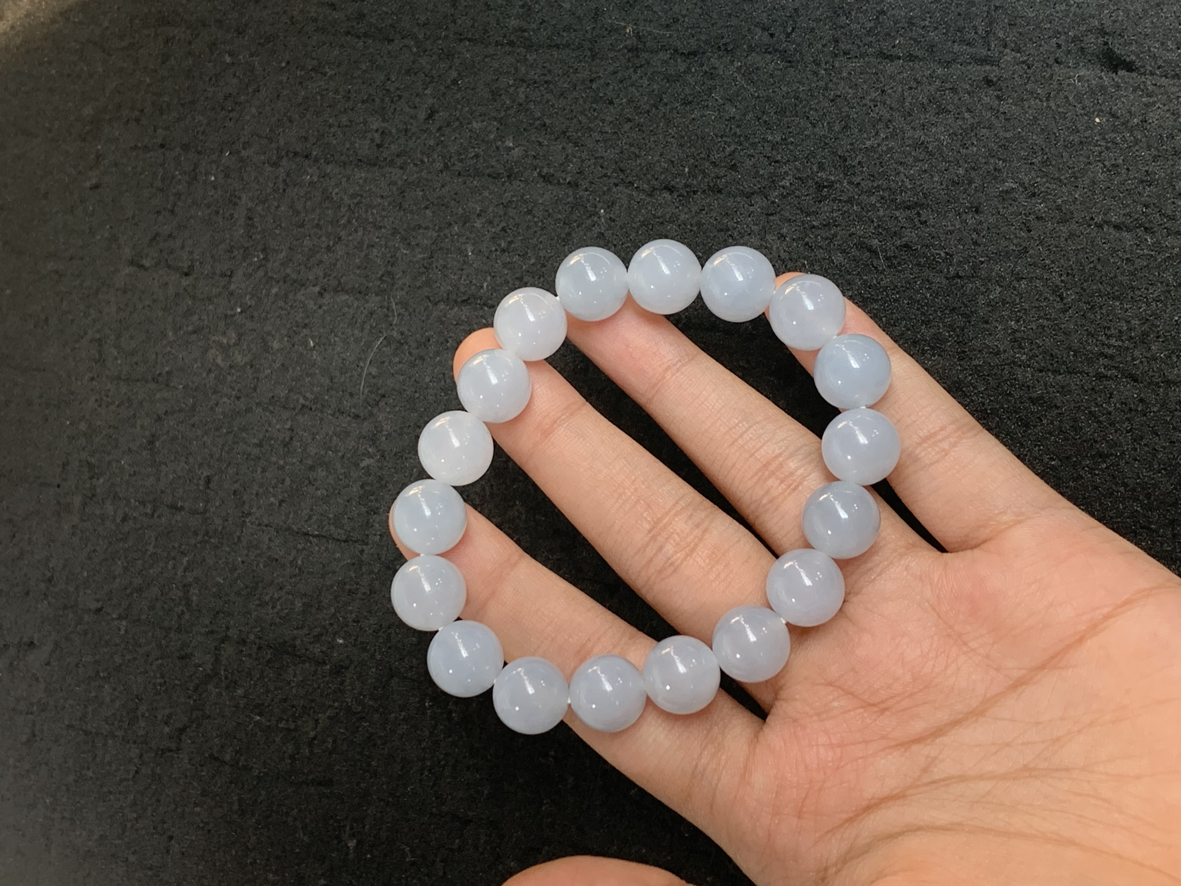 Gentle Lavender-Grey Jade Bead Bracelet Gentle Lavender-Grey Jade Bead Bracelet - Burmese Jadeite from Myanmar