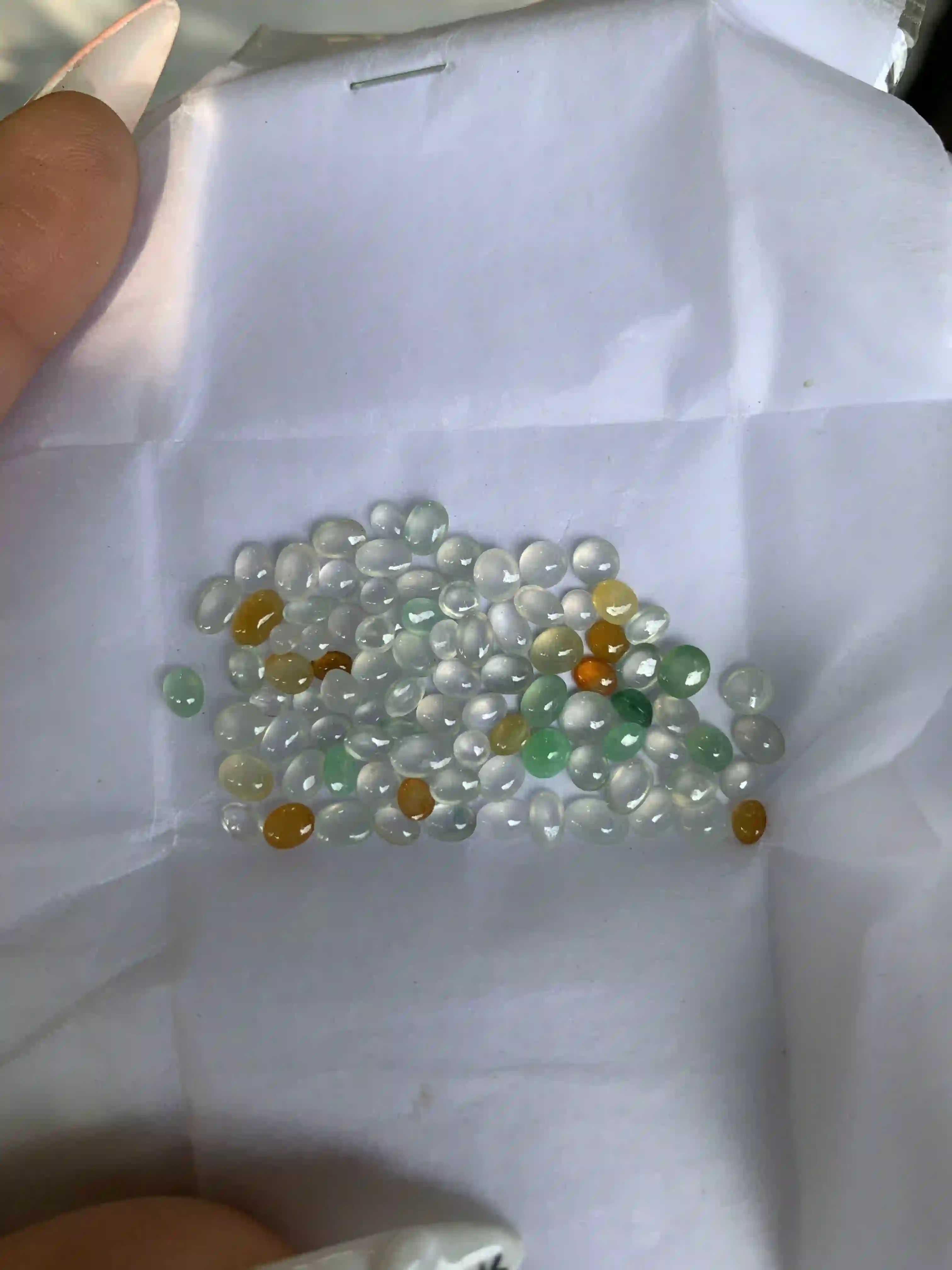 Mixed Color Small Jadeite Cabochons Lot | Myanmar Jadeite reference #840003