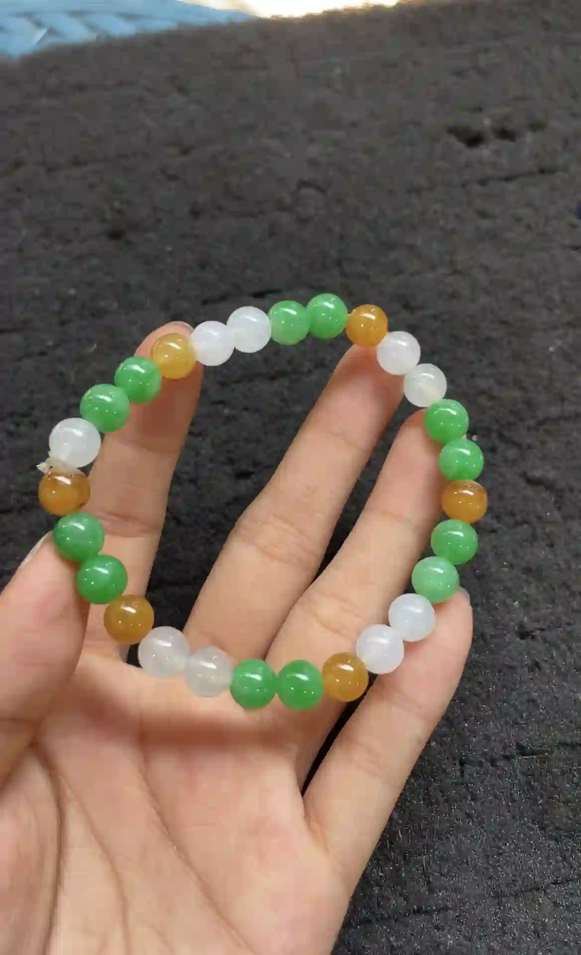 Multicolor Natural Jade Beaded Bracelet | Myanmar Jadeite reference #2280003