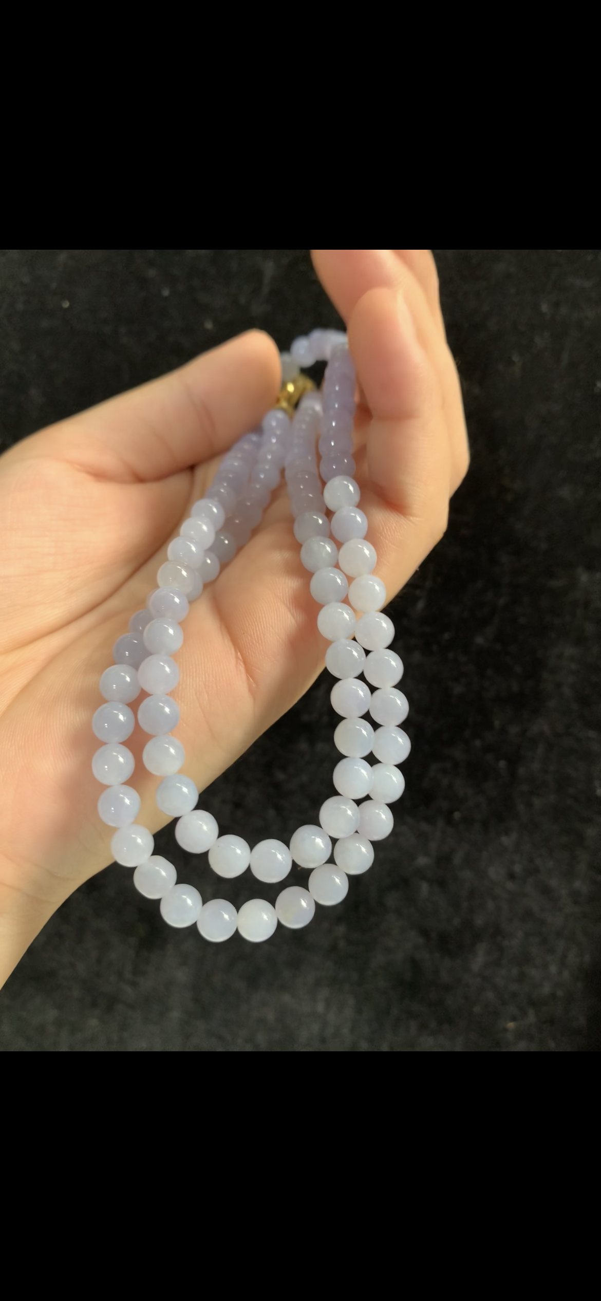 Soft Lavender Jade Beaded Necklace — Gentle Violet Gradient