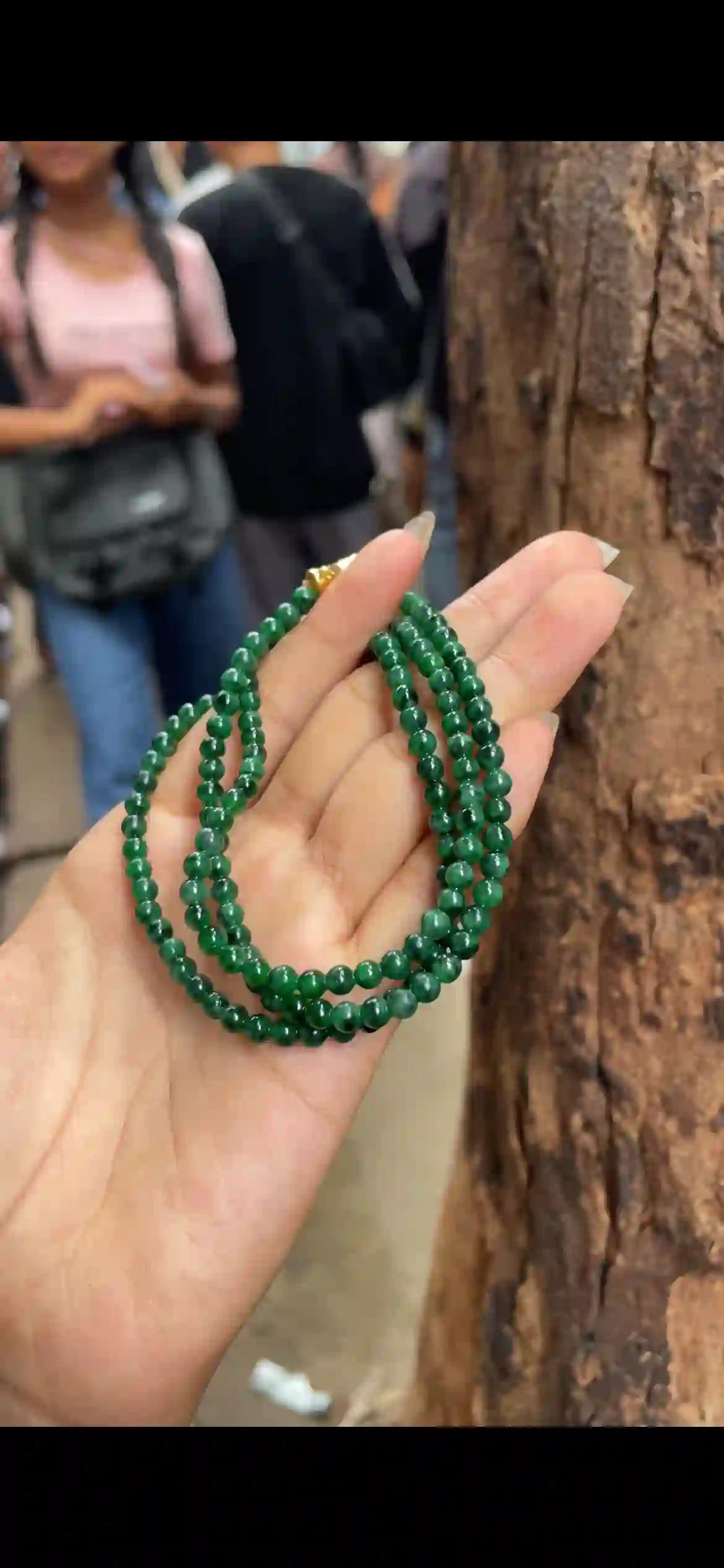 Deep Emerald Green Jadeite Multi‑Wrap Bracelet & Long Strand | Myanmar Jadeite reference #8940002