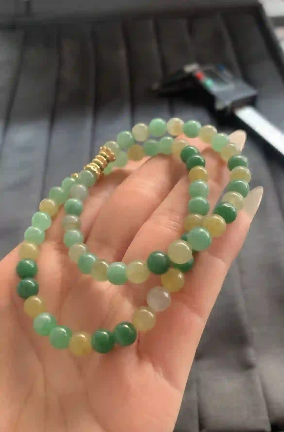   Natural Multicolor Jade Bead Necklace, view 2 | Myanmar Jadeite reference #1920001
