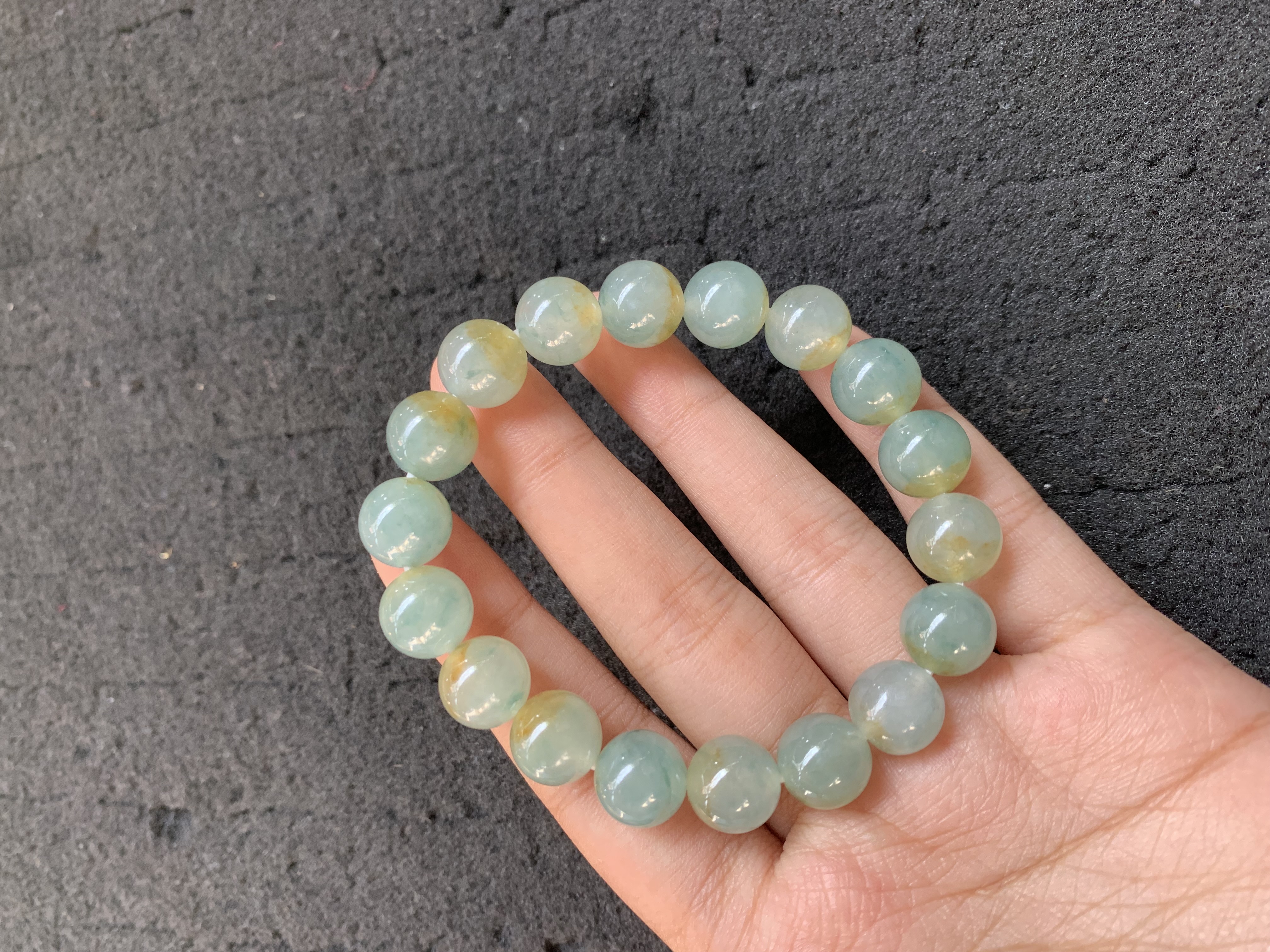 Light Green Jadeite Bracelet with Natural Veins