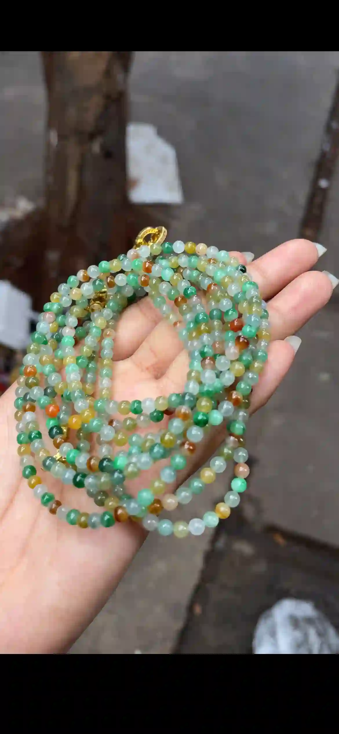 Rainbow Multicolor Jadeite Bead Multi-Strand Wrap Bracelet, view 2 | Myanmar Jadeite reference #15330001