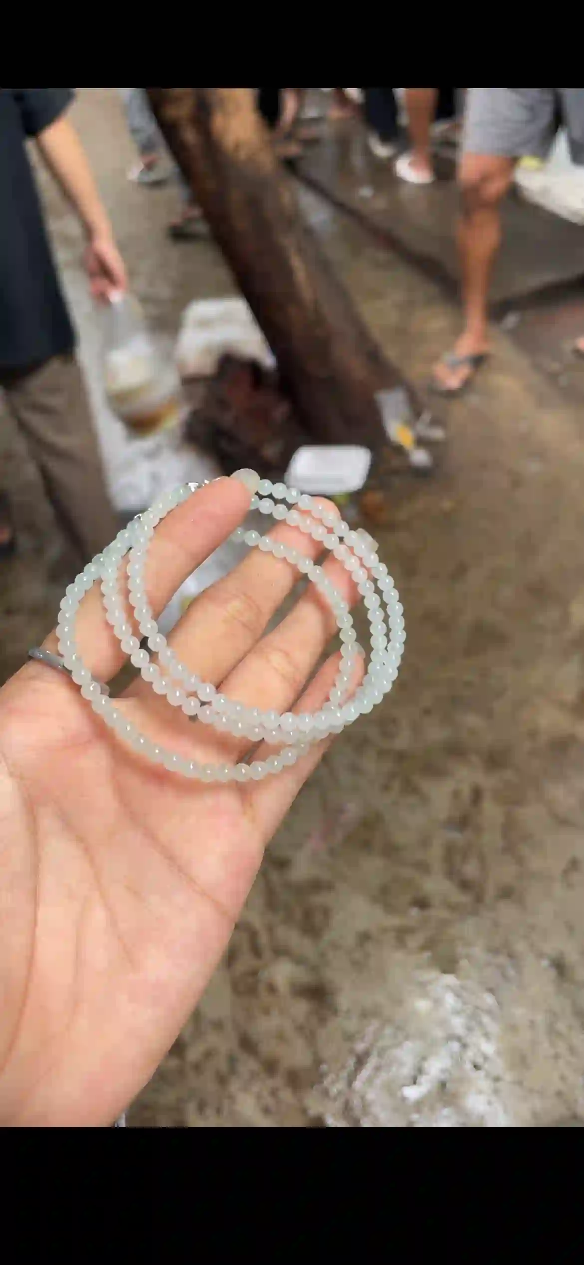 Icy Translucent White Jadeite Bead Long Necklace — Multi-Wear Design, view 2 | Myanmar Jadeite reference #20490001