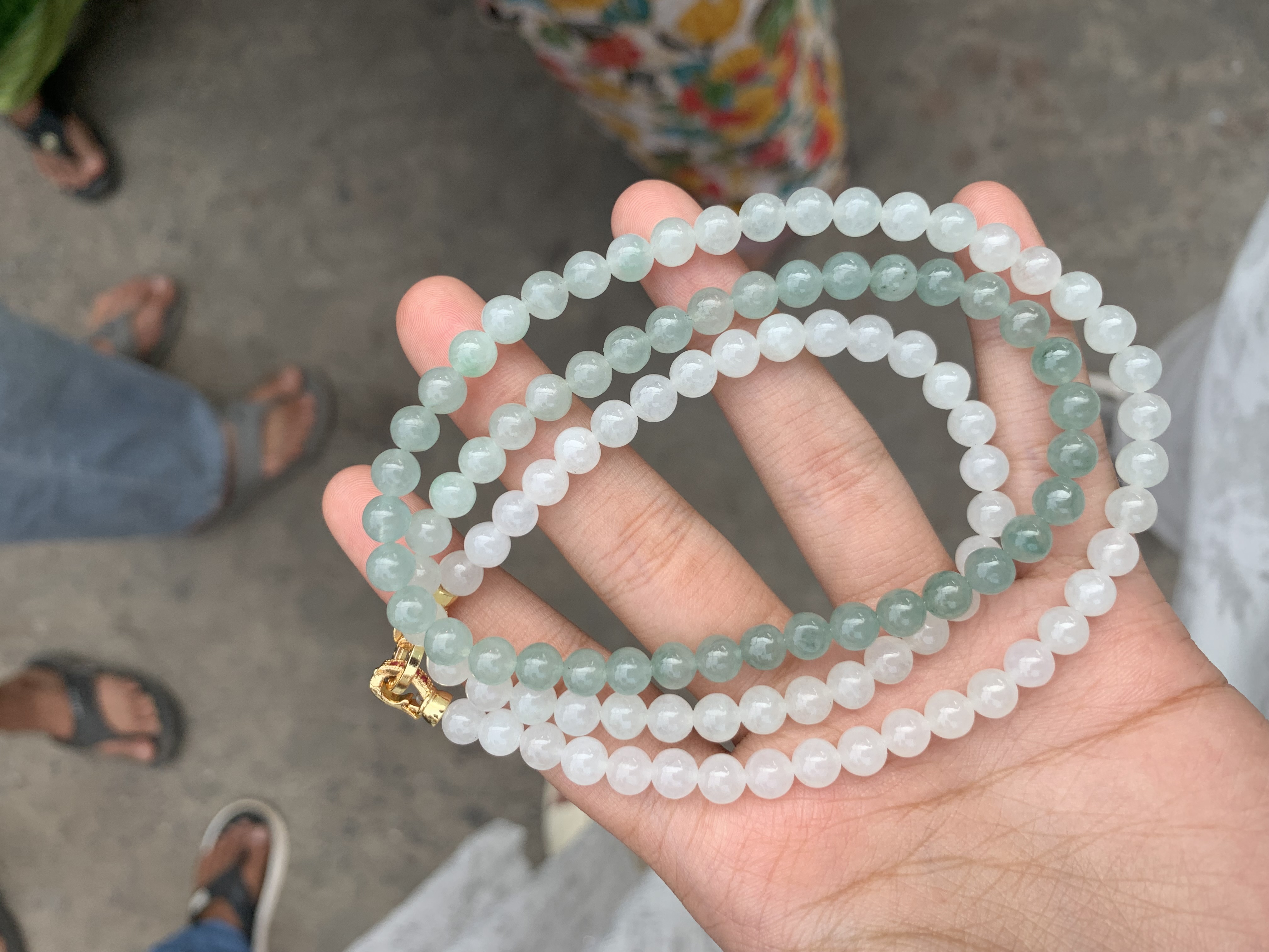 Natural Icy Blue Jade Bead Necklace - Burmese Jadeite Type A from Hpakant, Myanmar | Myanmar Jadeite