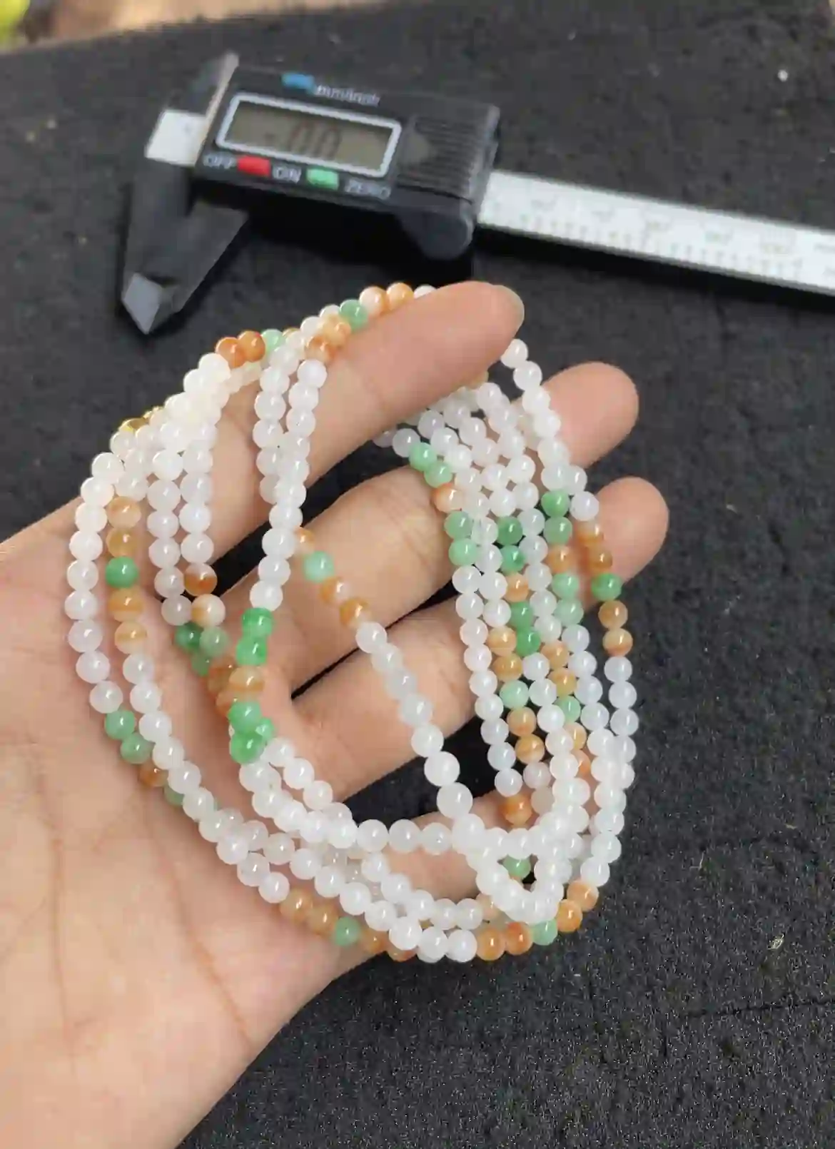 Natural Multicolor Tiny Jade Bead Necklace | Myanmar Jadeite reference #2610006