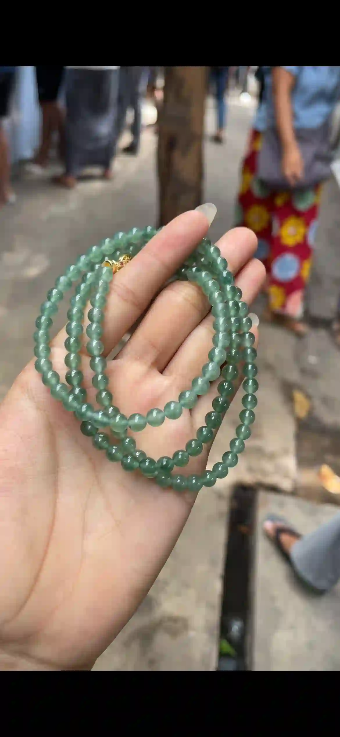  Icy Oil Green Jadeite Multi-Wrap Bracelet, view 2 | Myanmar Jadeite reference #8400002