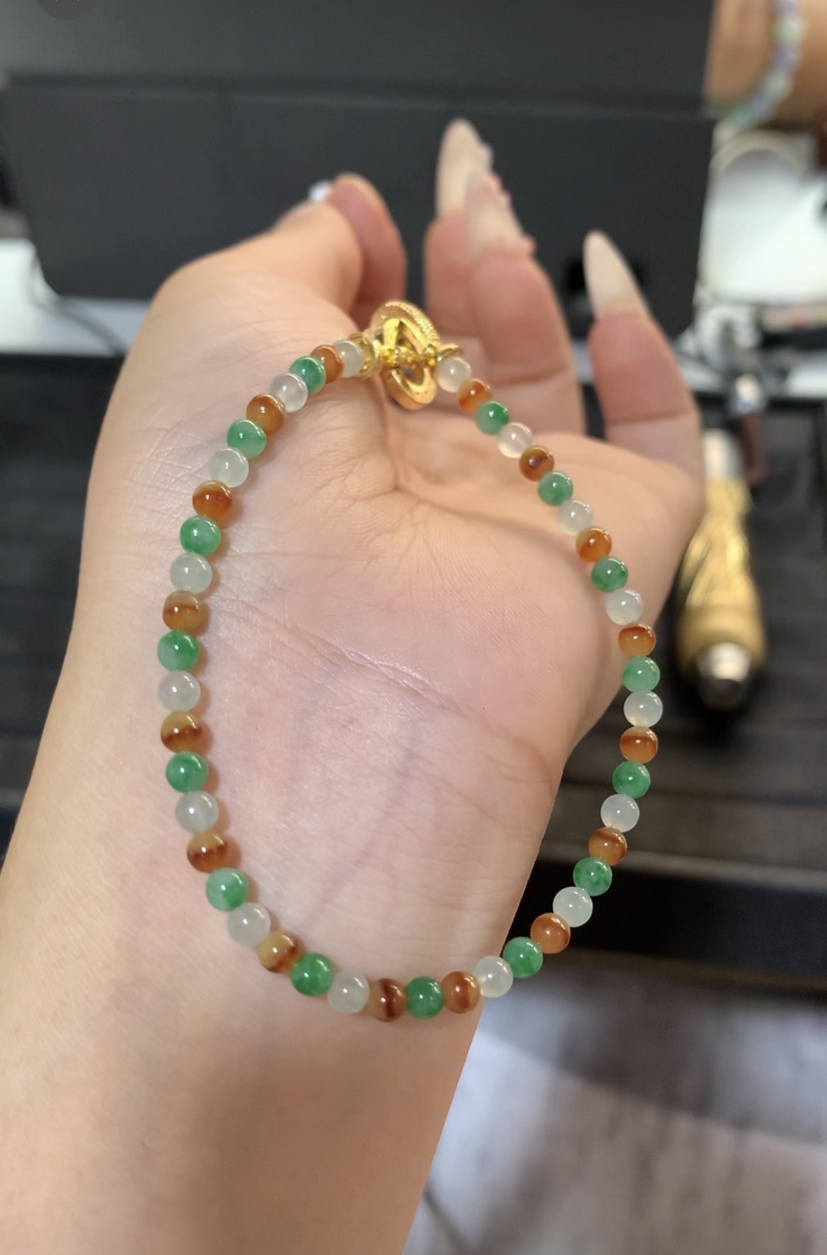  Natural Apple Green Jade Diamond Halo Ring - Burmese Jadeite Type A from Hpakant, Myanmar | Myanmar Jadeite