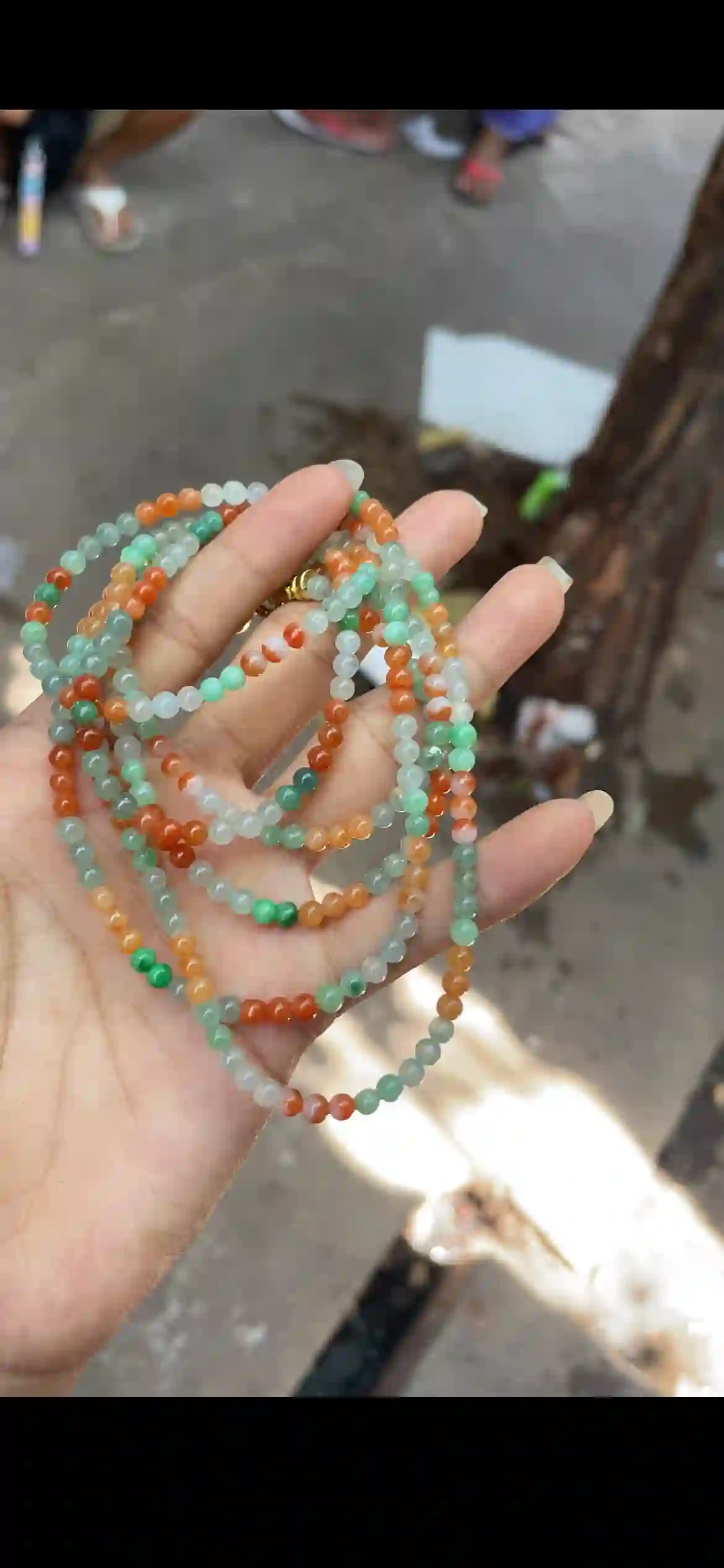 . Rainbow Multicolor Jade Long Wrap Bracelet & Necklace | Myanmar Jadeite reference #14700001