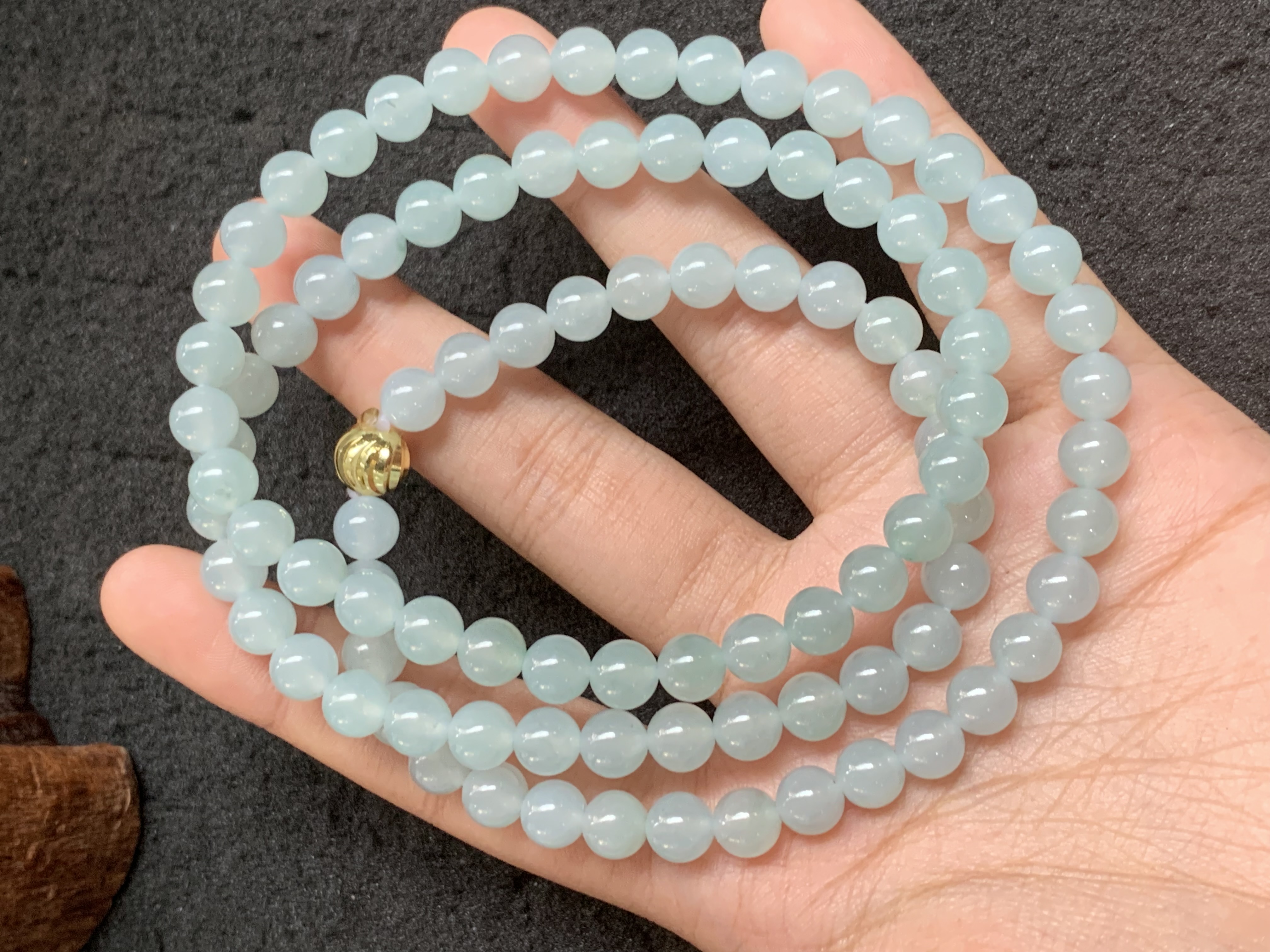 Light Blue Jade Beaded Multi-loop Bracelet/Necklace